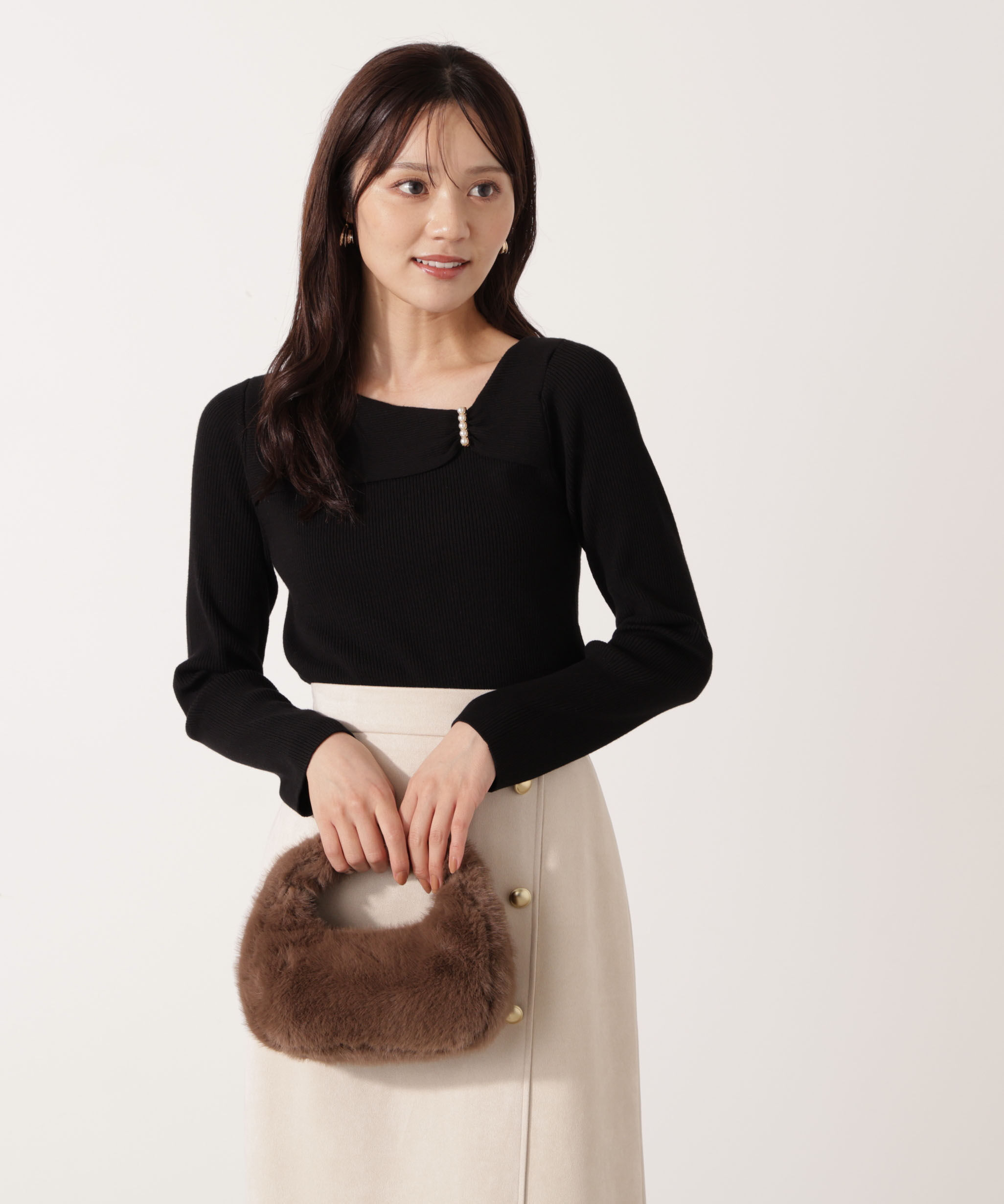 PROPORTION BODY DRESSING「アシメパールデザインニット 25AW」|ニット・セーター|