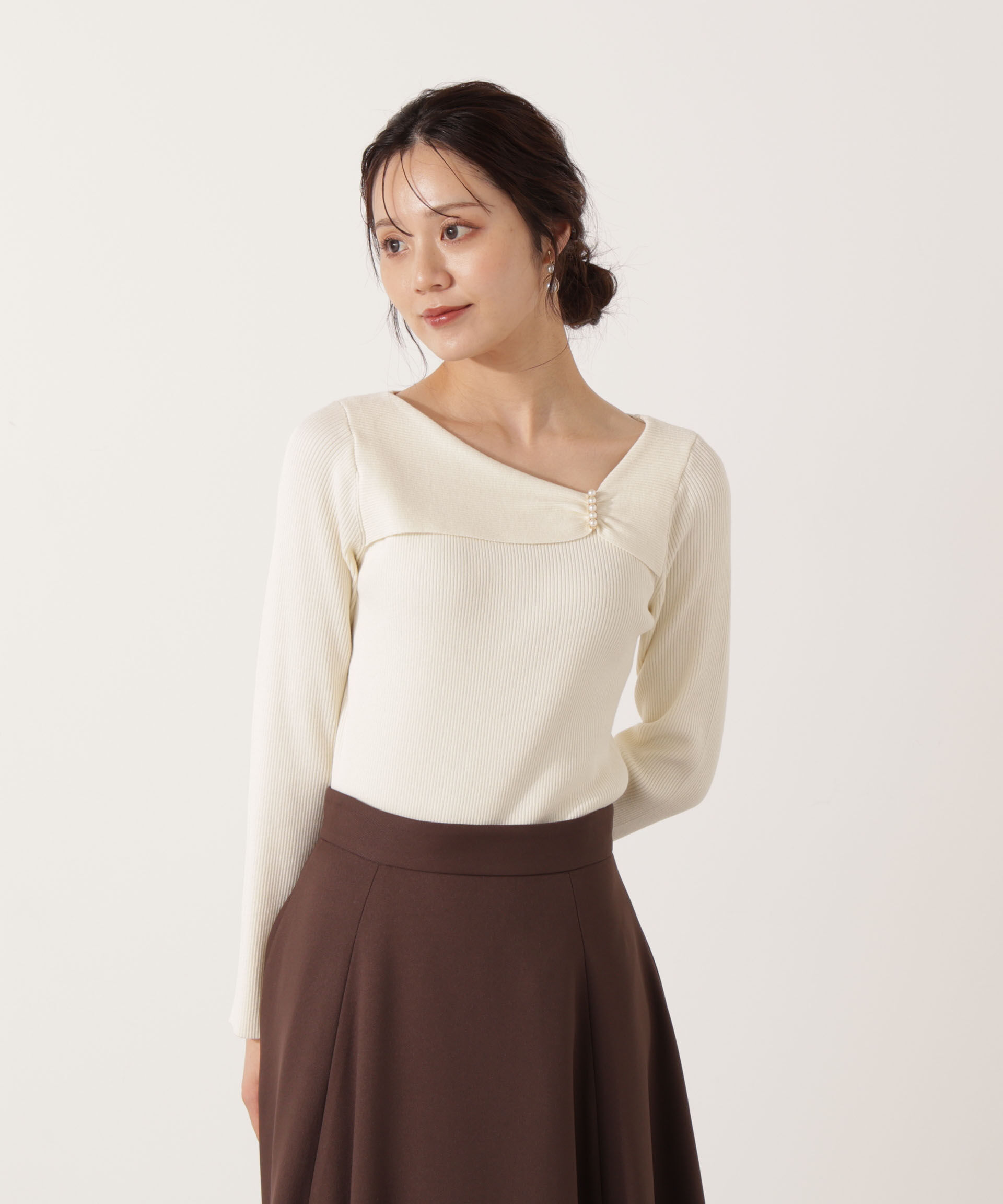 PROPORTION BODY DRESSING「アシメパールデザインニット 25AW」|ニット・セーター|