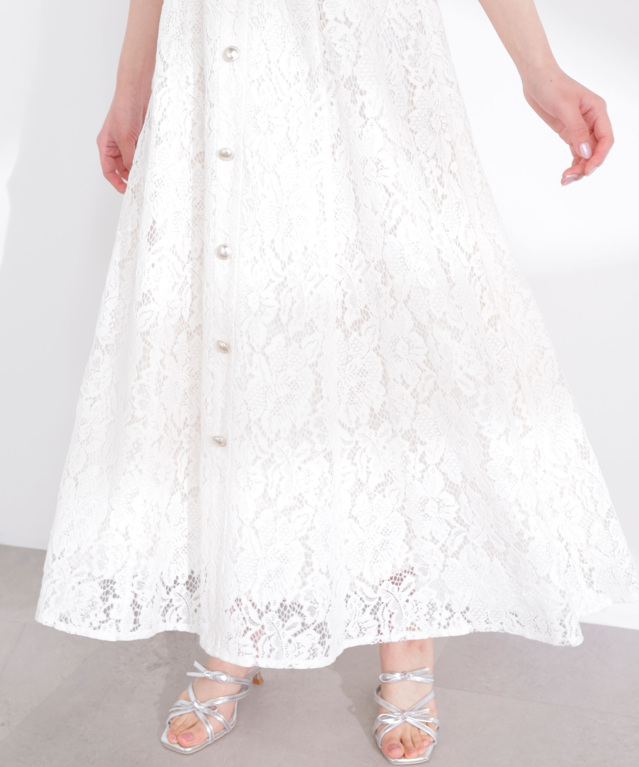 PROPORTION BODY DRESSING「フロントボタンレースワンピース 26SS」|ワンピース|