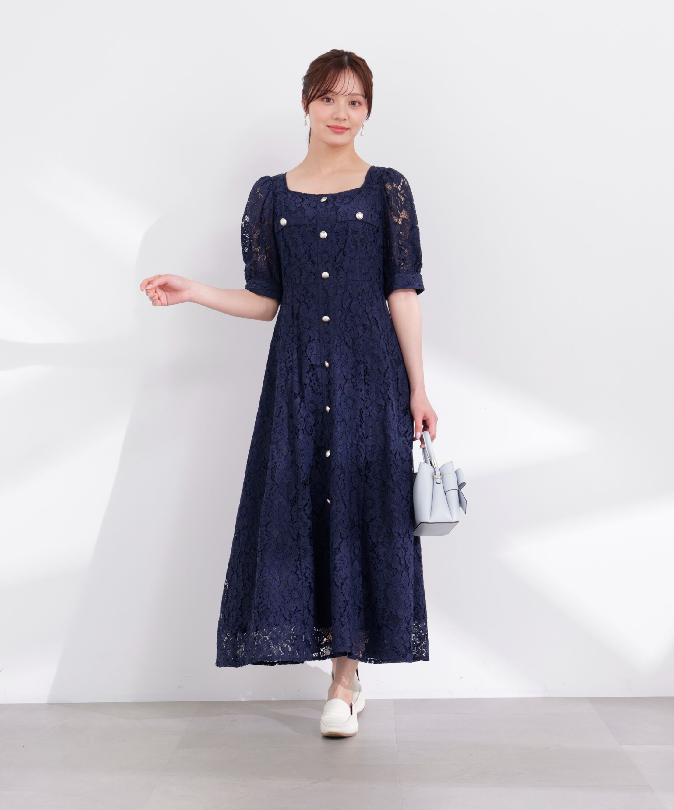 PROPORTION BODY DRESSING「フロントボタンレースワンピース 26SS」|ワンピース|