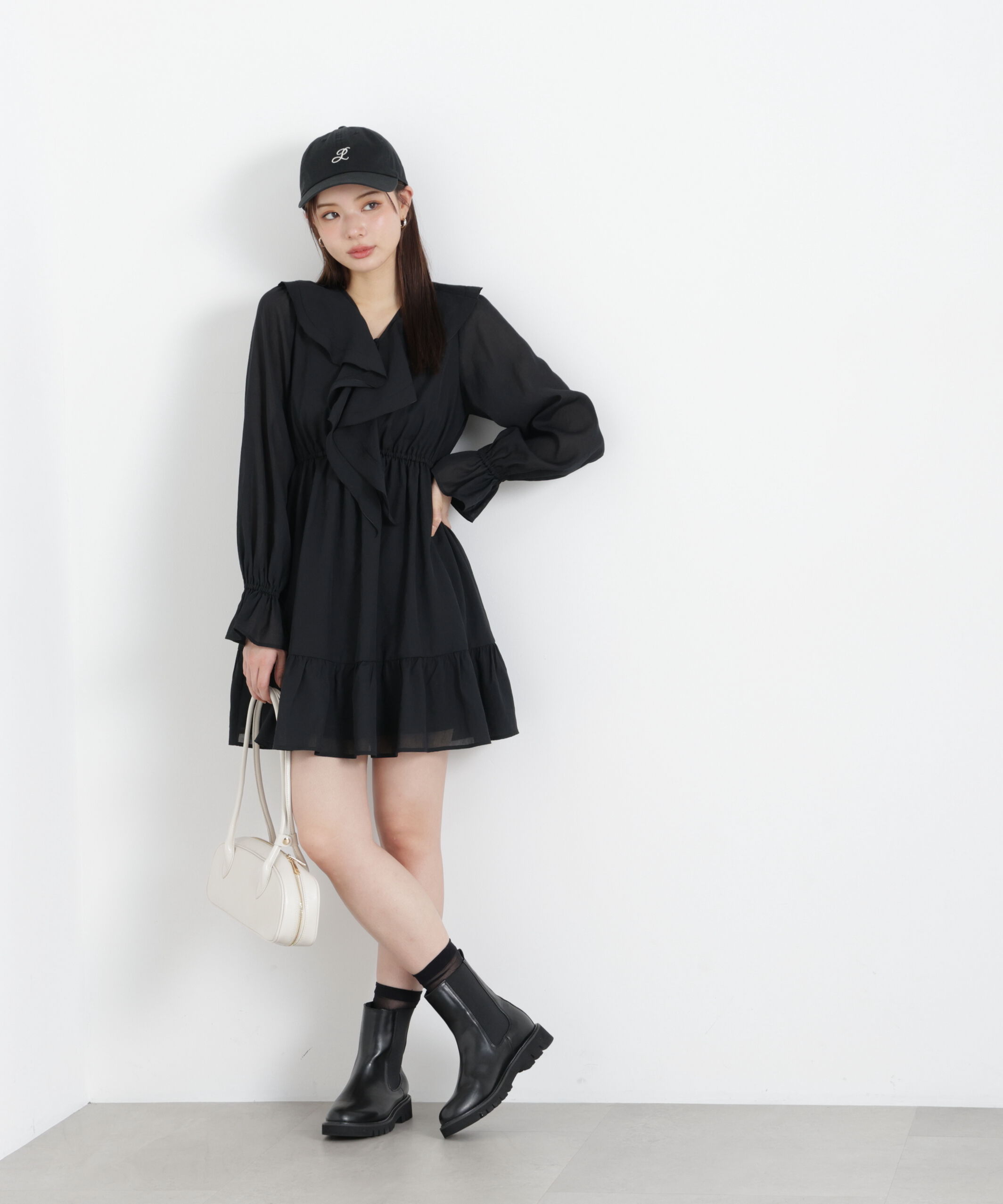 PROPORTION BODY DRESSING「《EDIT COLOGNE》ラッフルミニワンピース　26SS」|ワンピース|