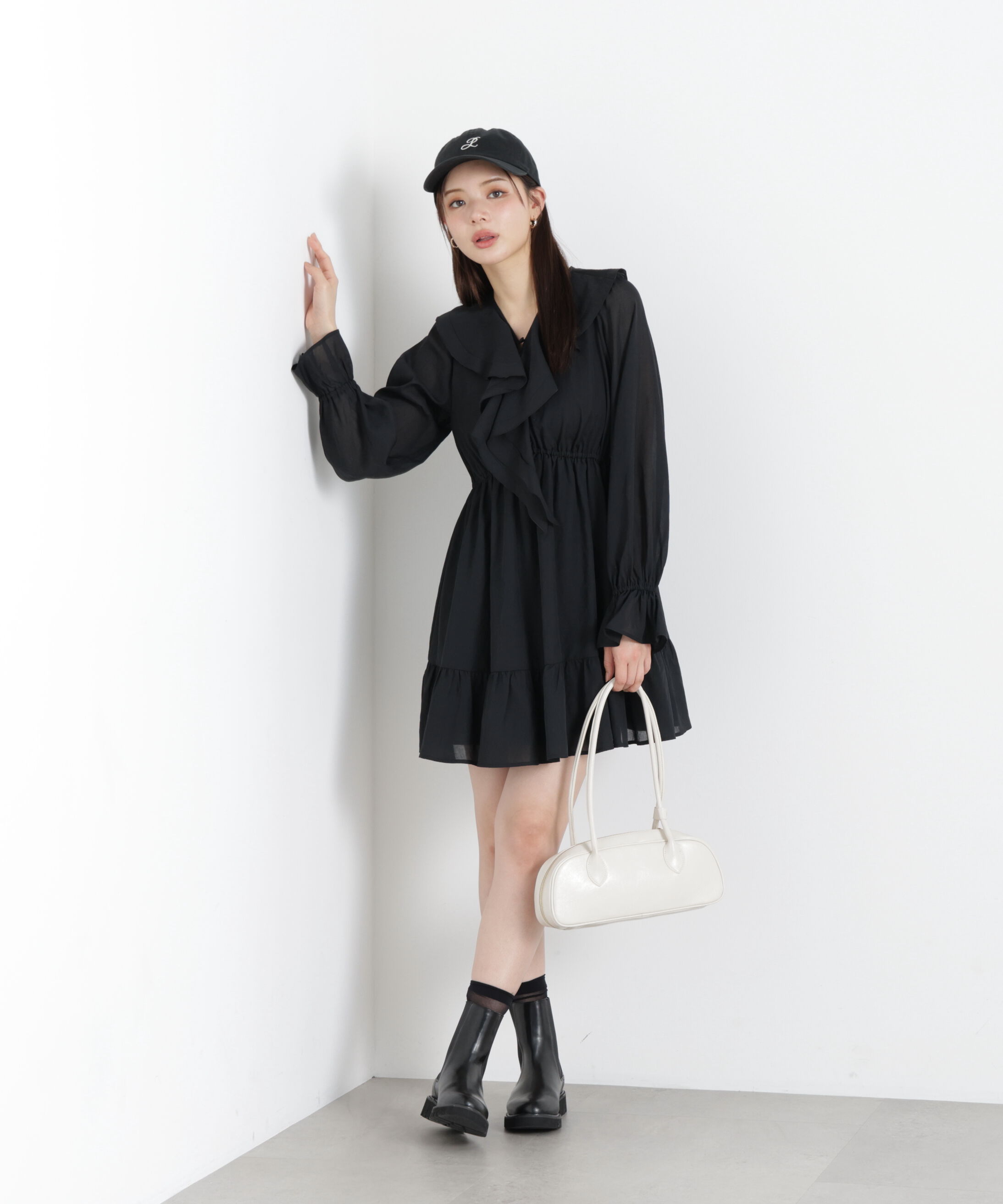 PROPORTION BODY DRESSING「《EDIT COLOGNE》ラッフルミニワンピース　26SS」|ワンピース|