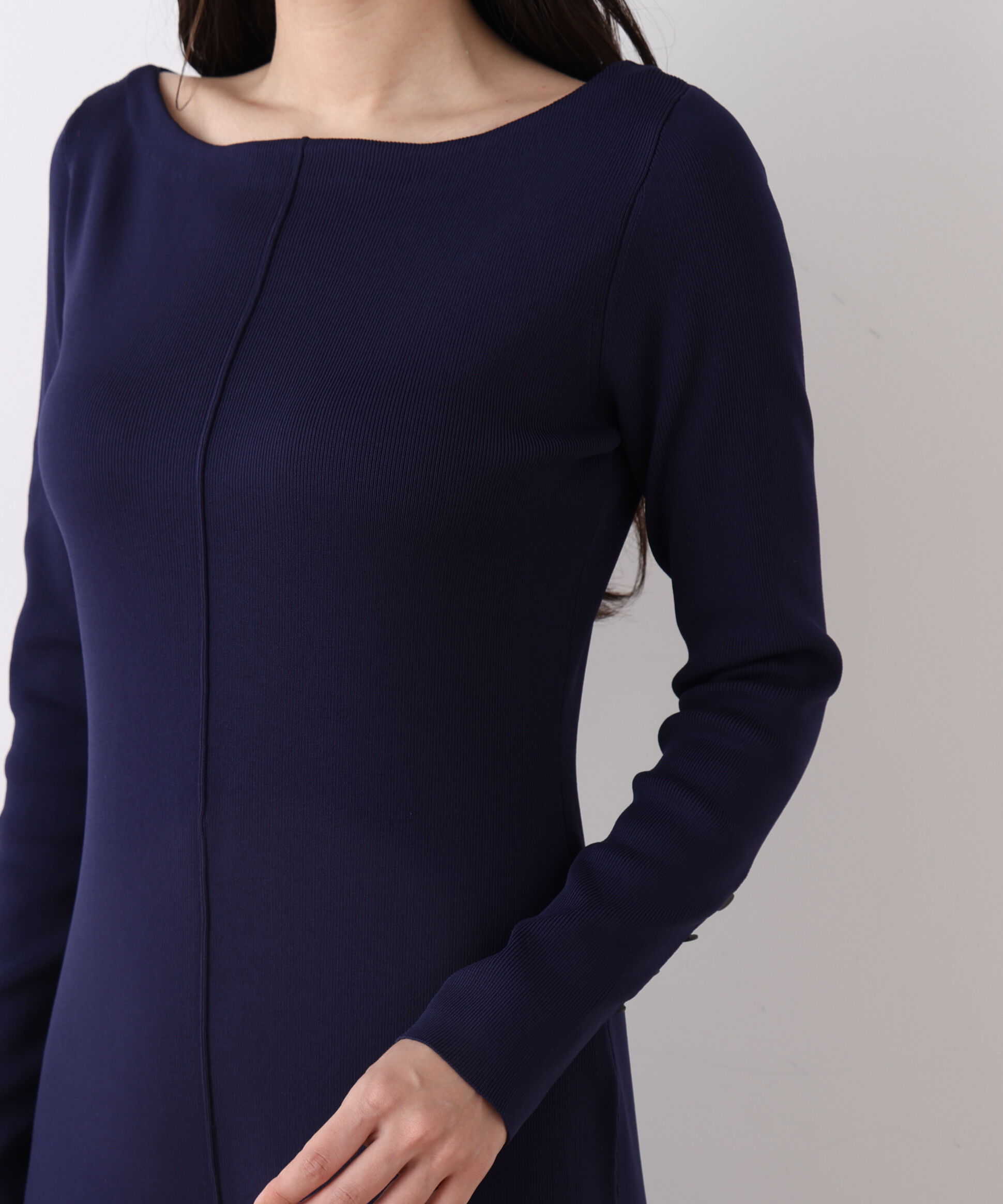  「ボートネックマーメイドニットワンピース」|ワンピース|