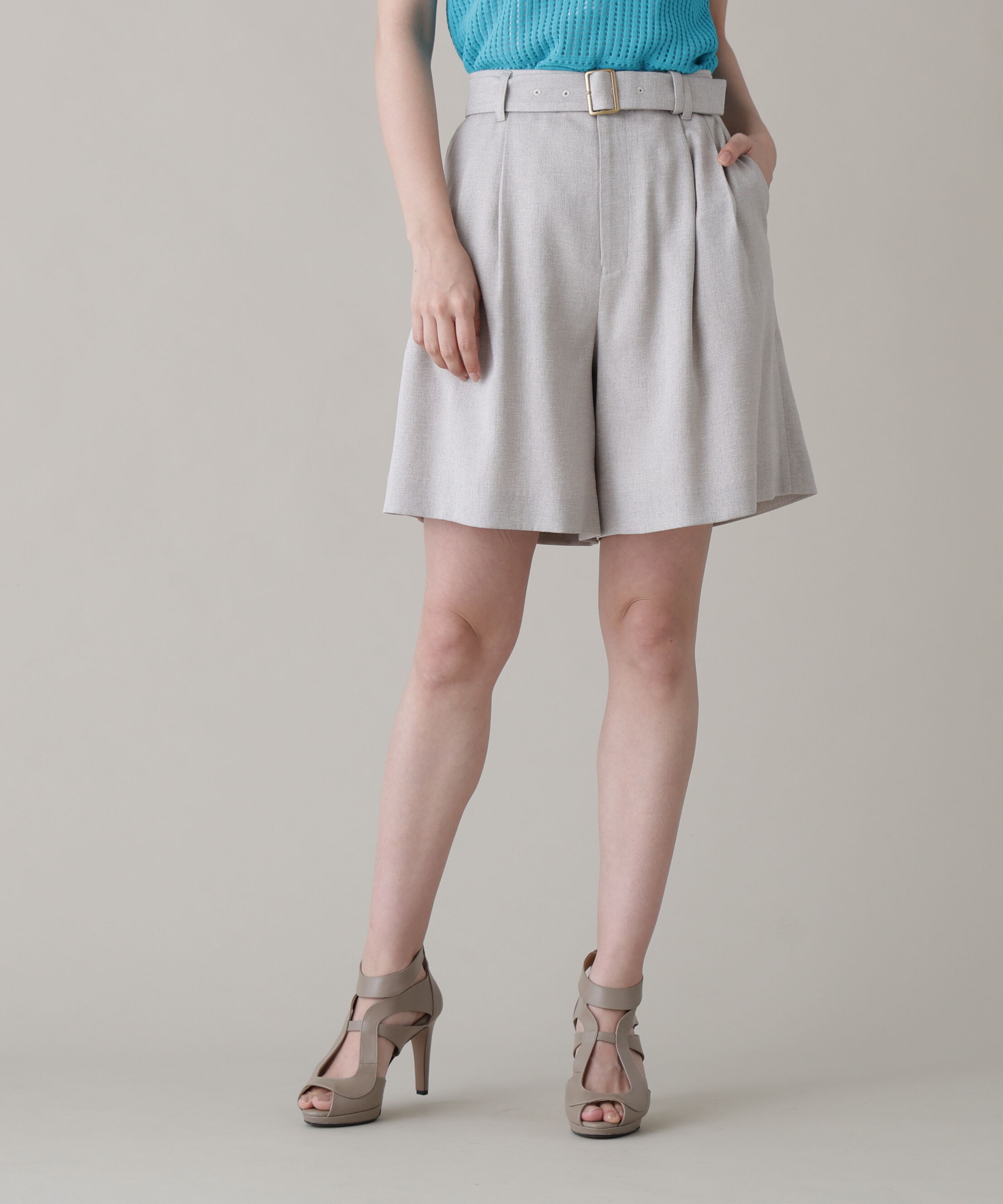  「［美香さん着用］スラブツイルショートパンツ」|その他|ベージュ