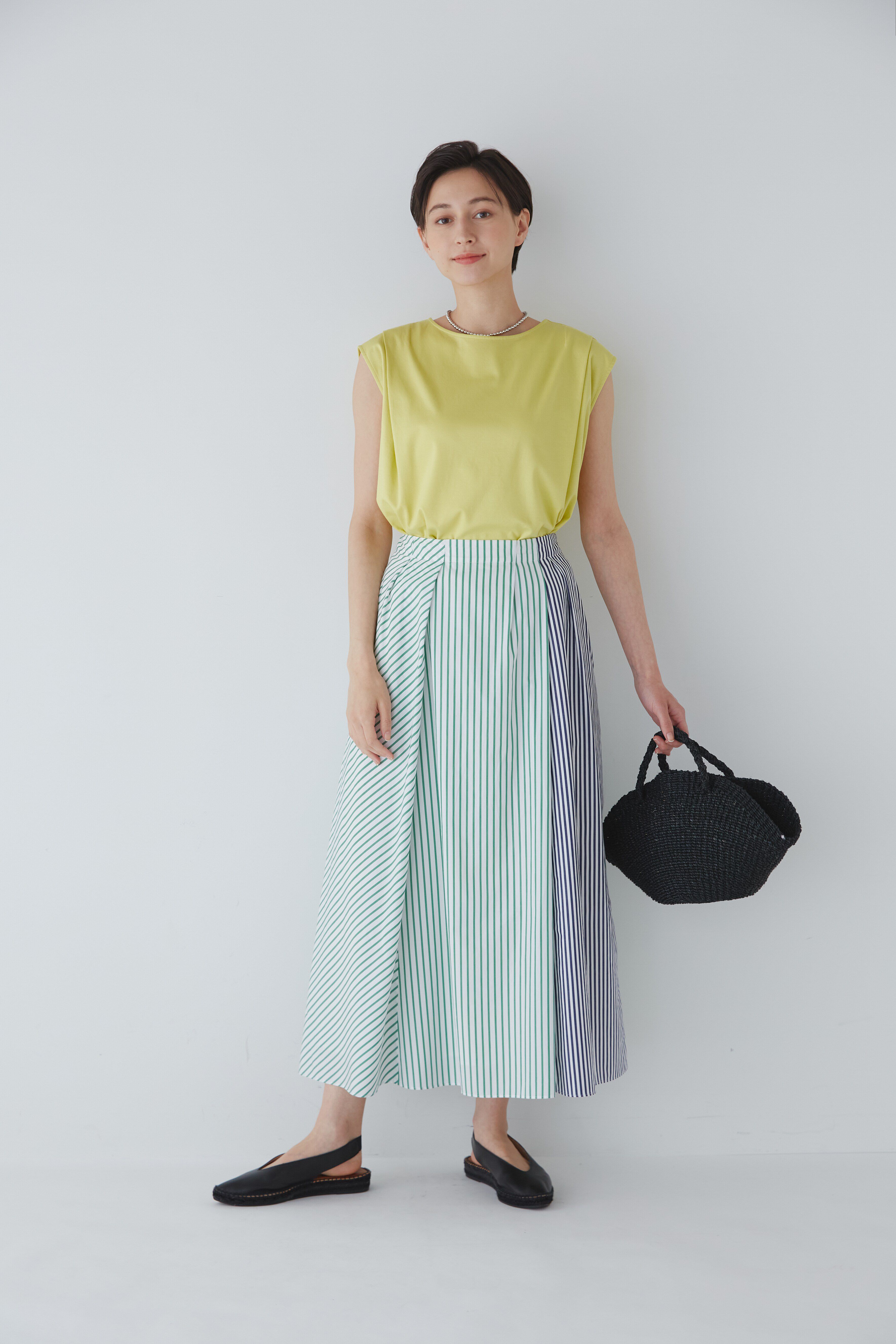  「◆バイカラーストライプスカート」|スカート|