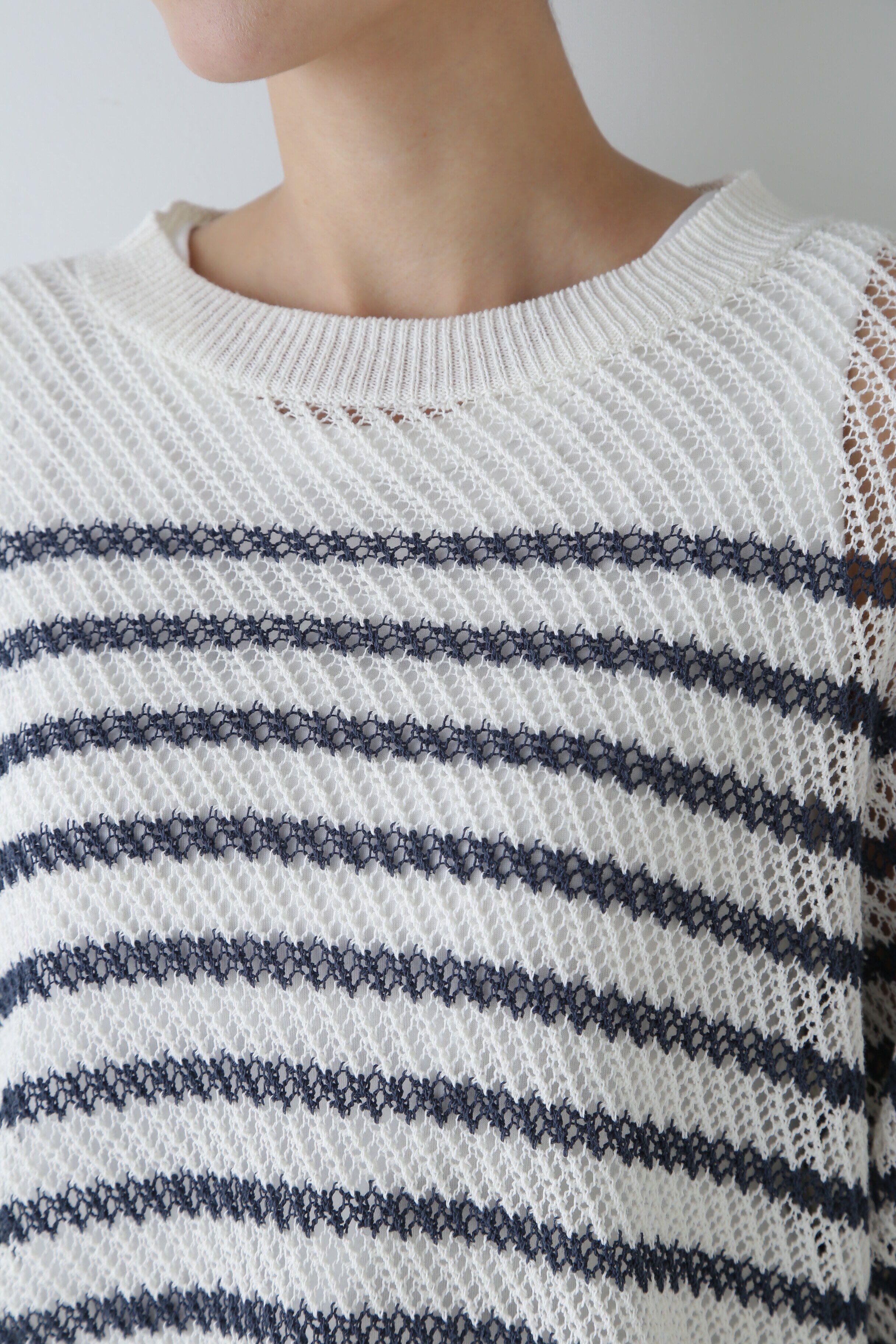  「◆メッシュボーダーニット」|ニット・セーター|