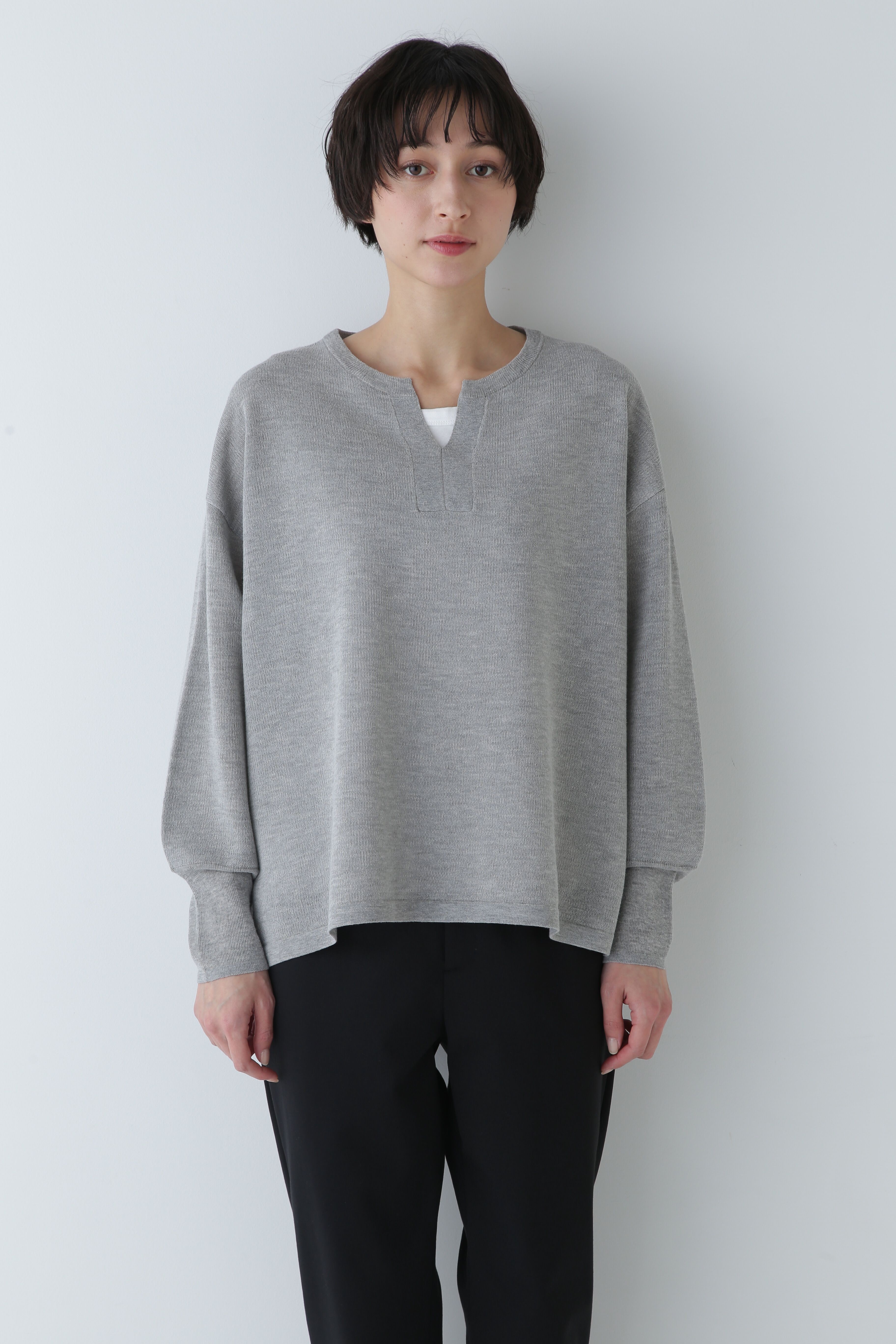  「◆キーネックメランジニット」|ニット・セーター|