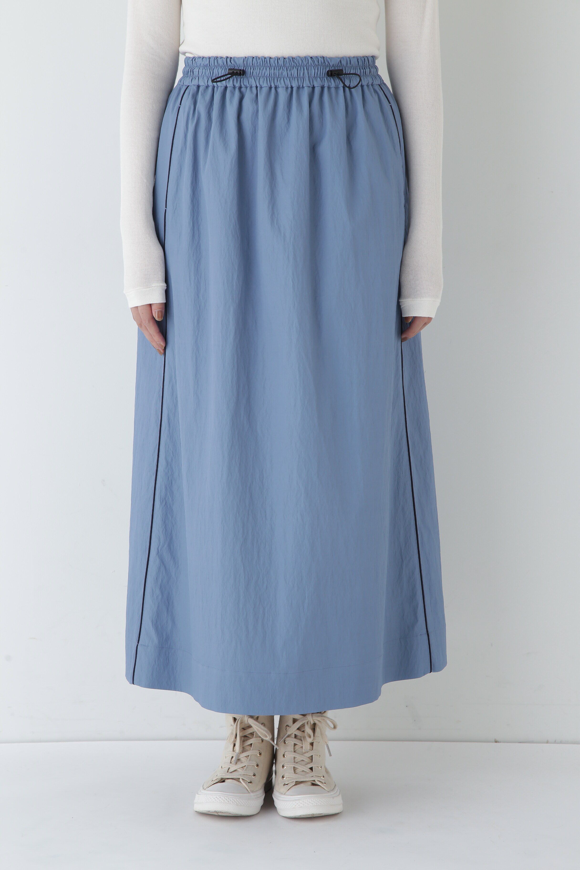  「◆マットツイル脇配色ラインスカート」|スカート|