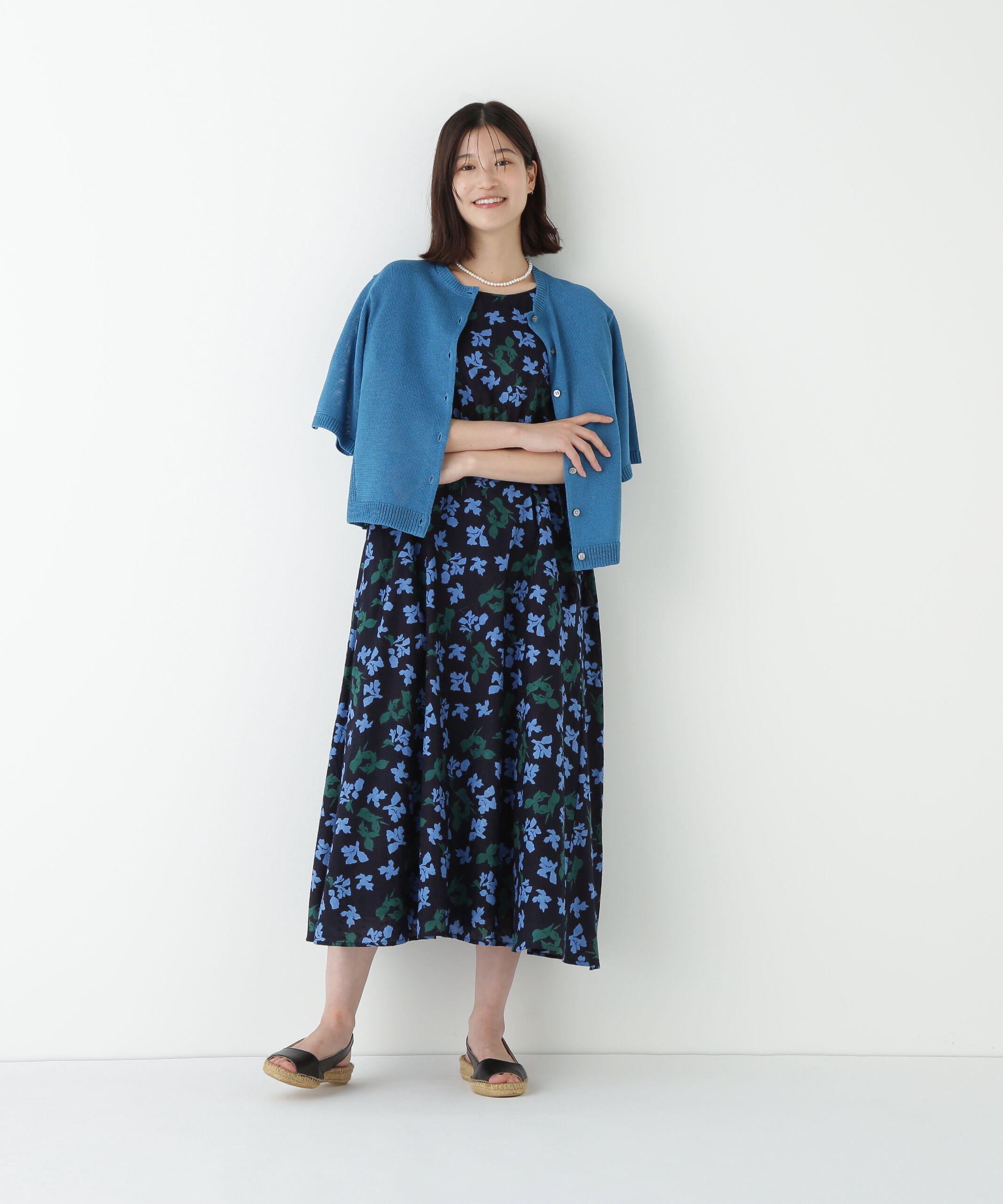  「◆インドドビーリーフプリントフレンチドルマンスリーブワンピース」|ワンピース|