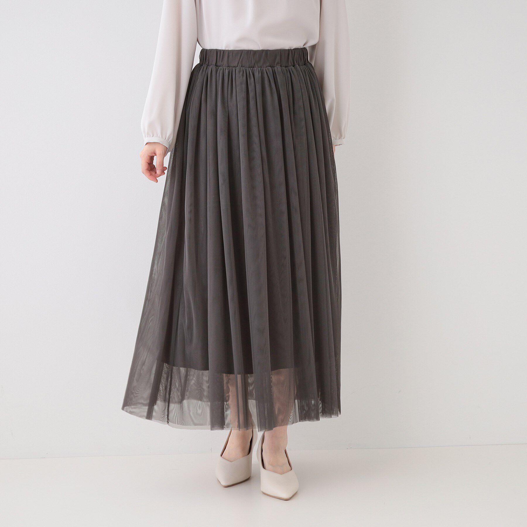 SHOO･LA･RUE「【セレモニーからデイリーまで】女性らしさあふれる チュールスカート」|スカート|