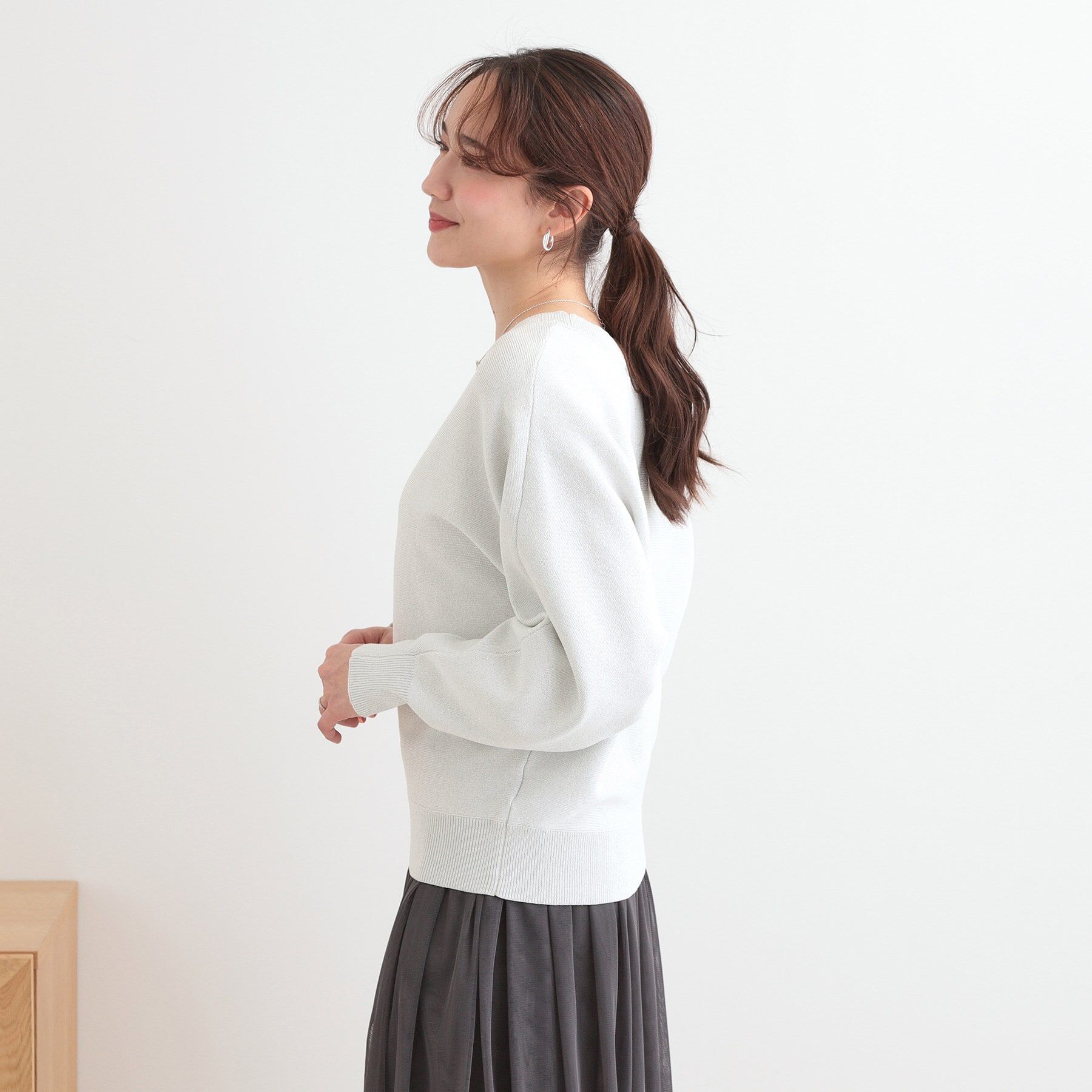 SHOO･LA･RUE「【S-LL】さりげないキラッと感。ラメドルマンニット」|ニット・セーター|