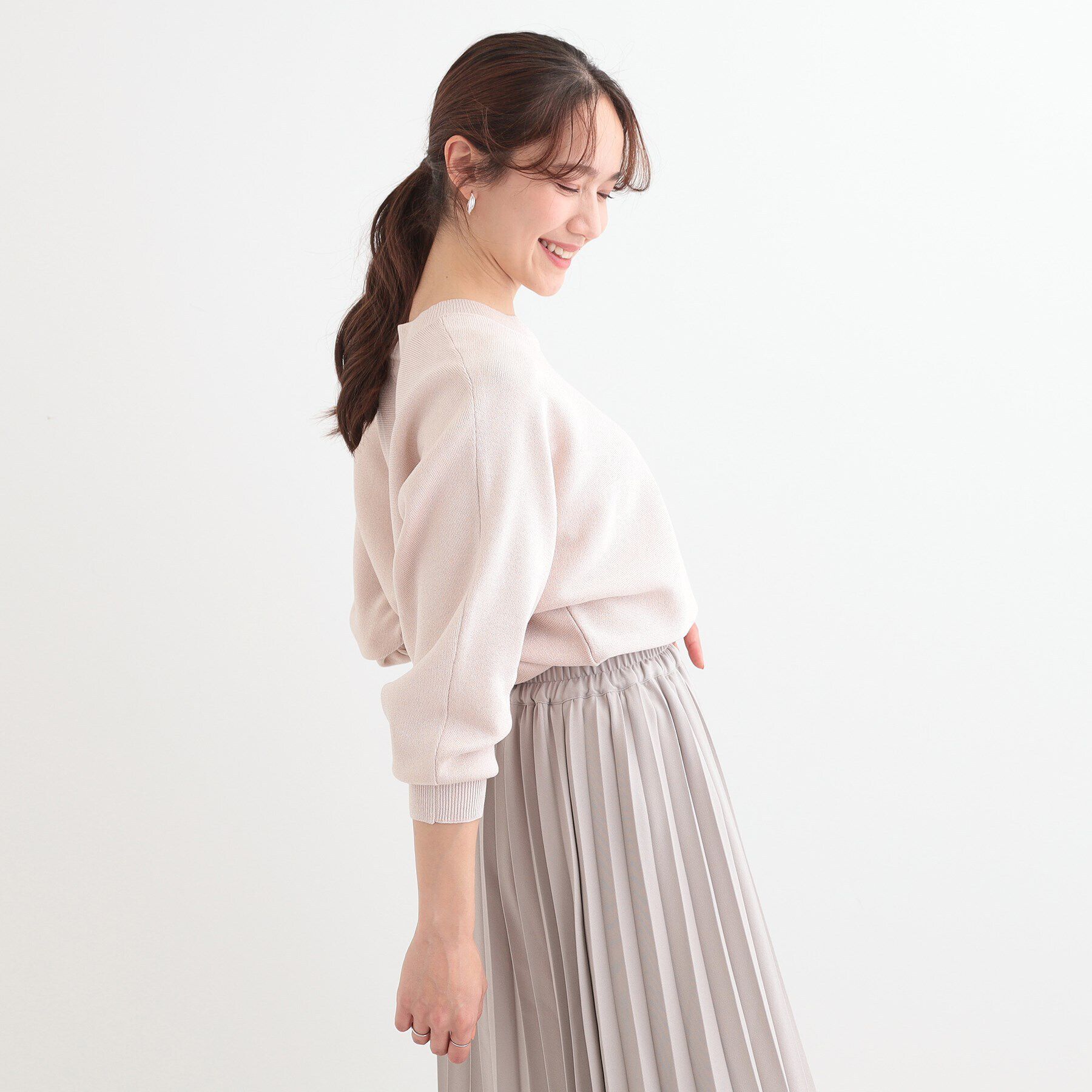 SHOO･LA･RUE「【S-LL】さりげないキラッと感。ラメドルマンニット」|ニット・セーター|