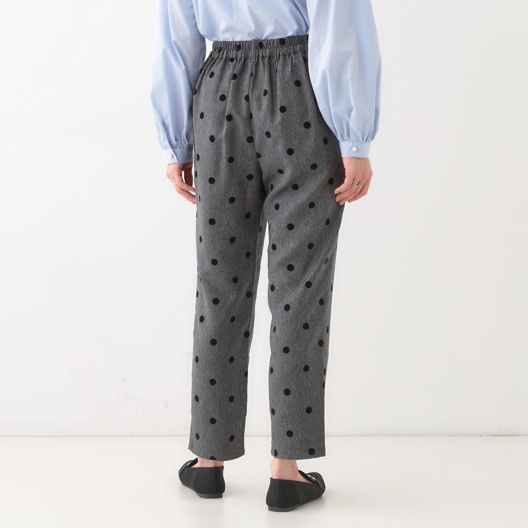 SHOO･LA･RUE「【S-LL】華やかさ引き立つ フロッキードット柄 テーパードパンツ」|その他|