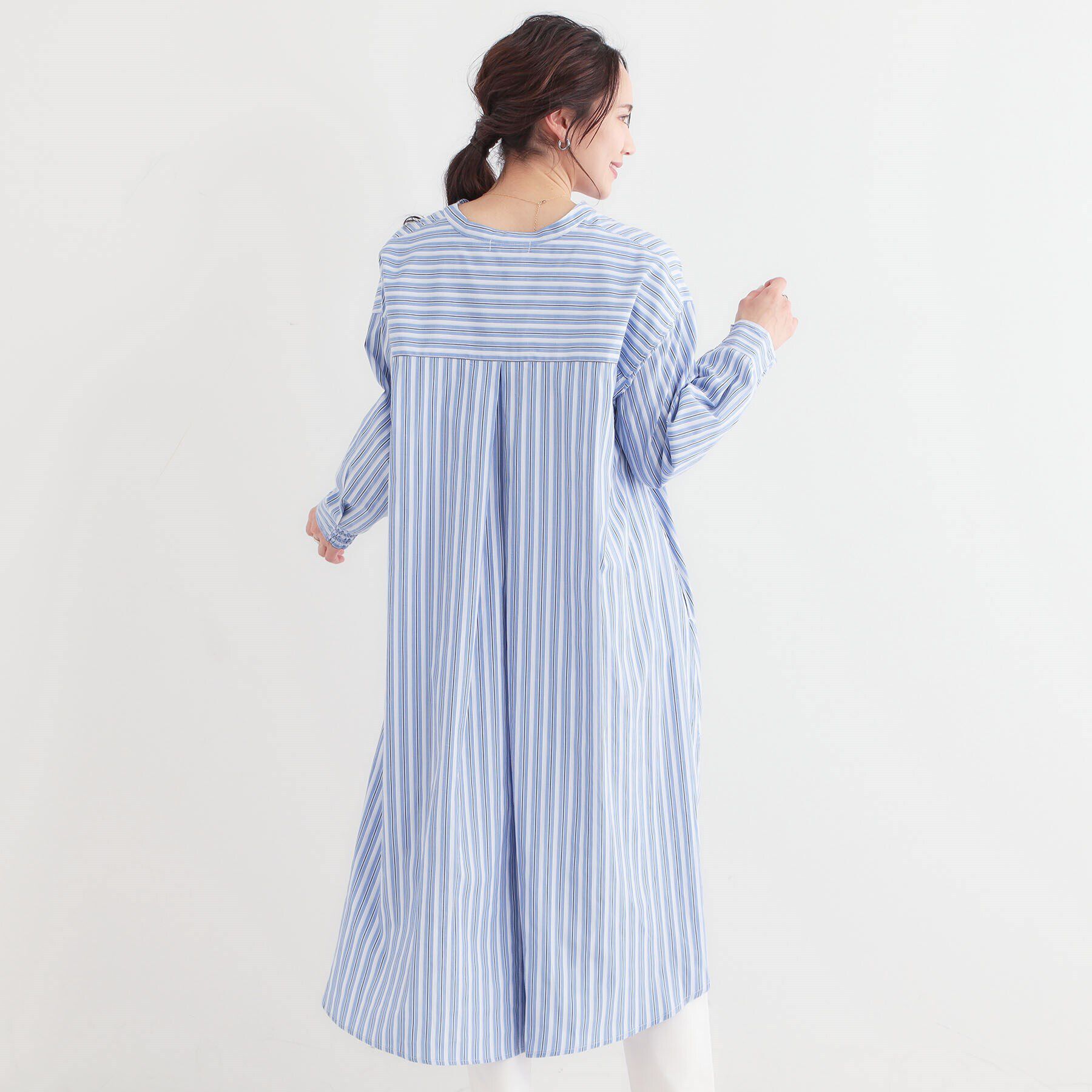 SHOO･LA･RUE「【洗える/S-LL】ストライプAラインワンピース」|ワンピース|