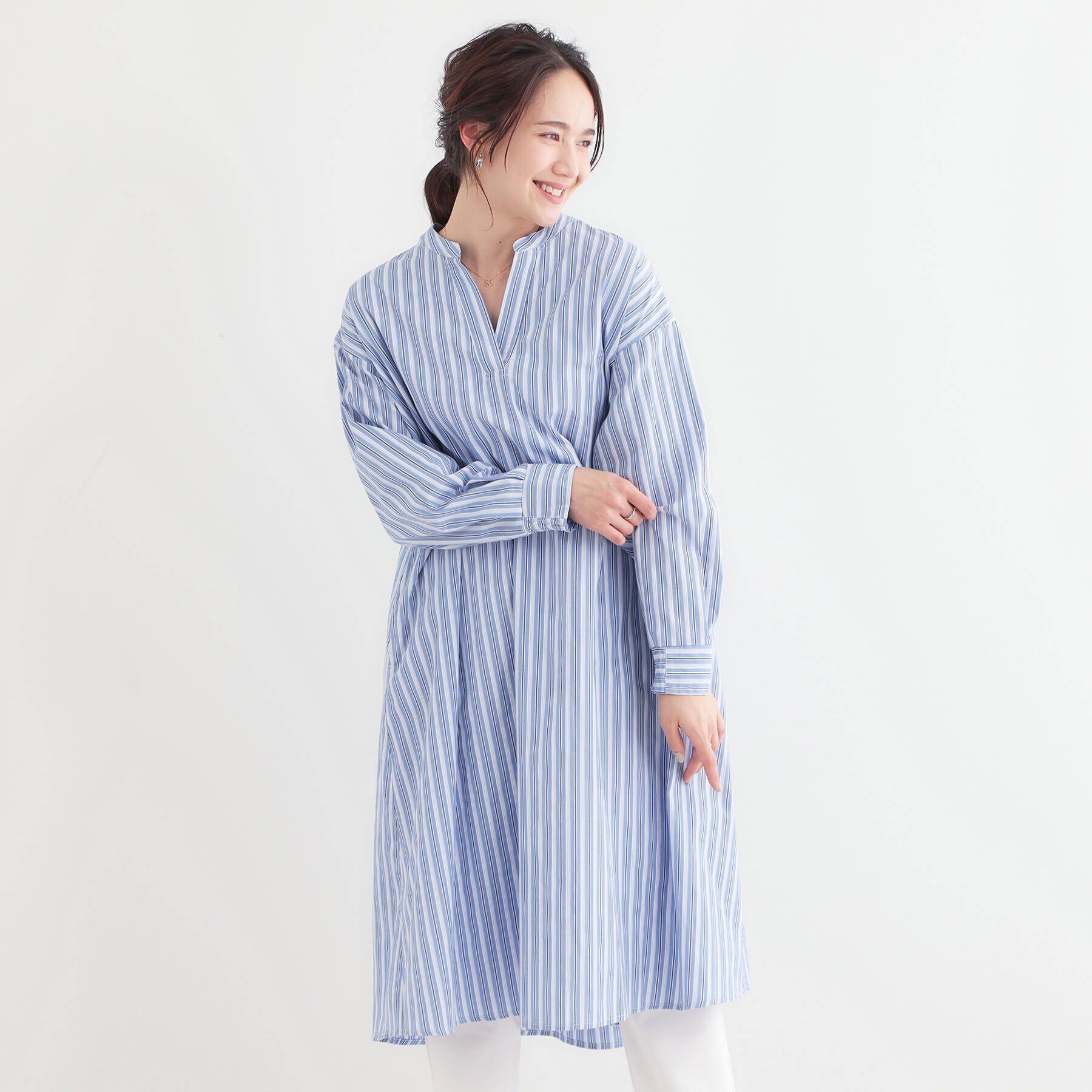 SHOO･LA･RUE「【洗える/S-LL】ストライプAラインワンピース」|ワンピース|