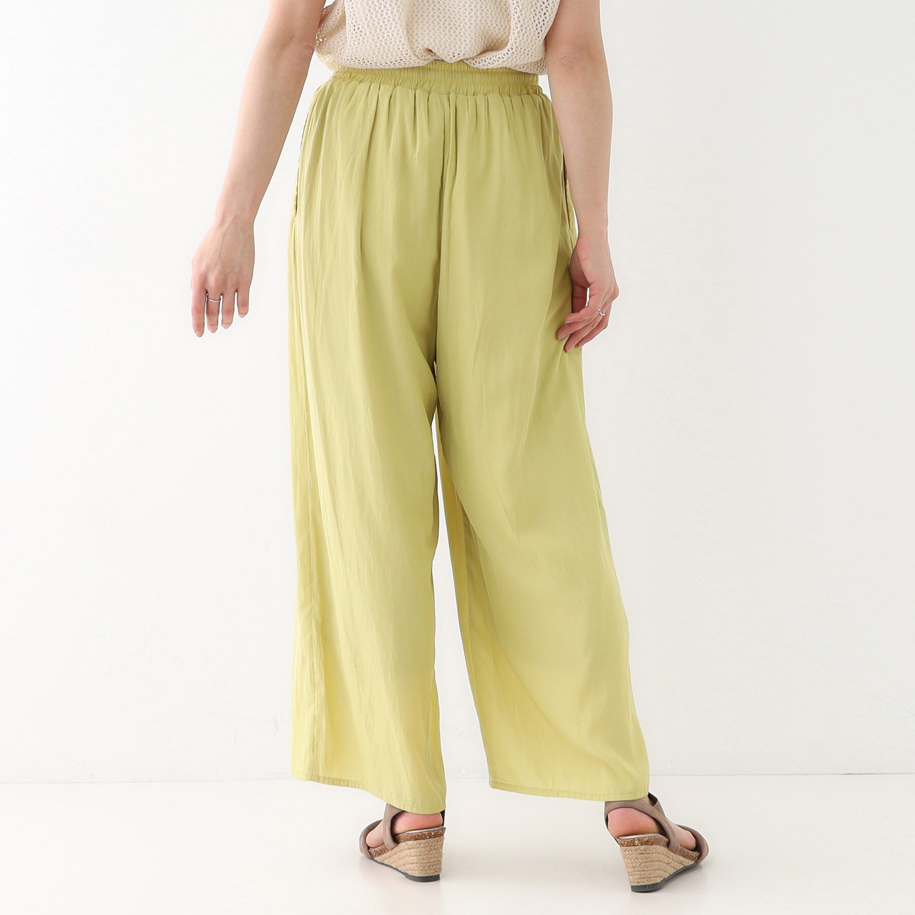 SHOO･LA･RUE「【高レビュー/着丈選べる】さらり柔らか マットサテンワイドパンツ」|その他|