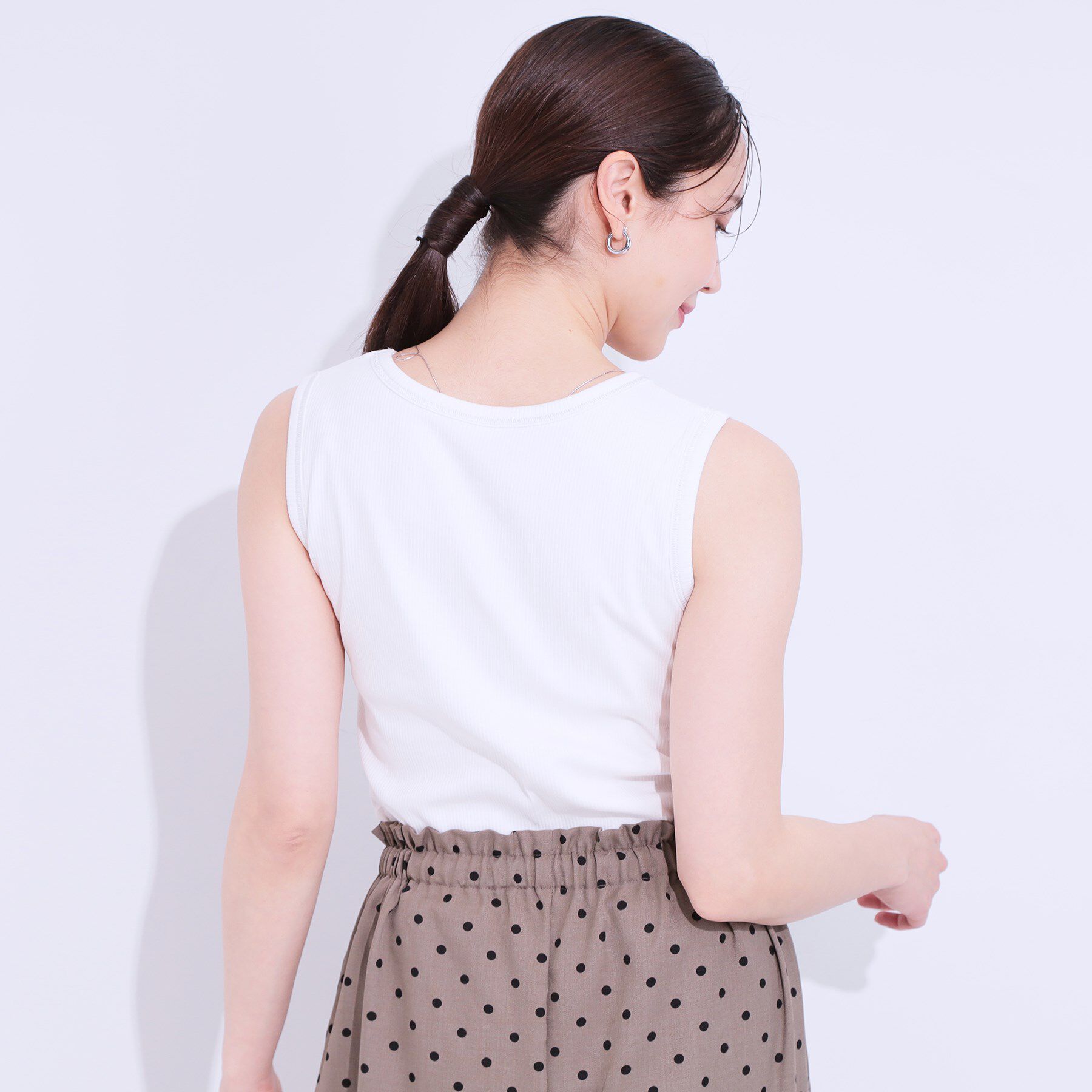 SHOO･LA･RUE「カップ付きテレコタンクトップ」|キャミソール|