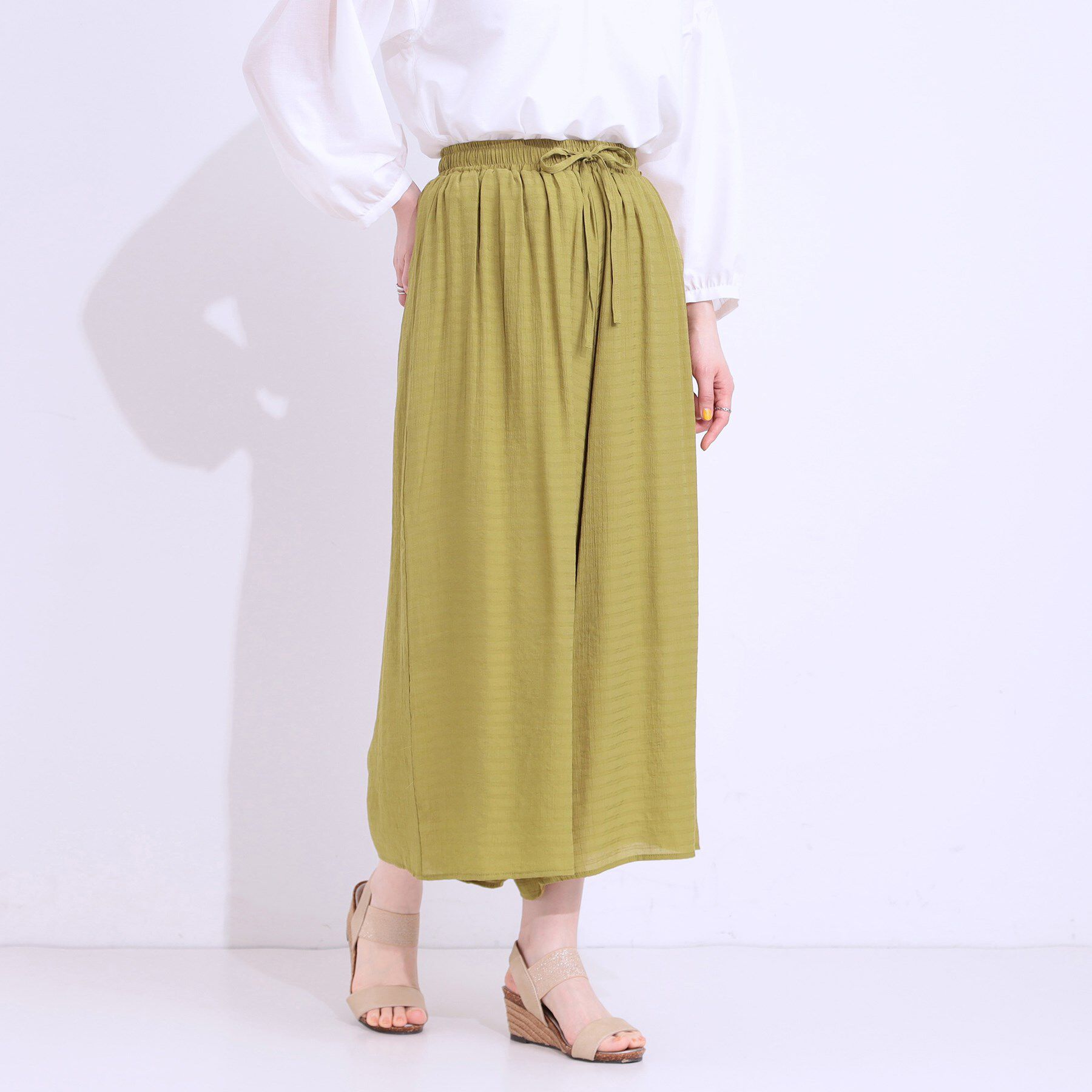 SHOO･LA･RUE「さらさらドビーイージーガウチョパンツ」|その他|イエロー(032)