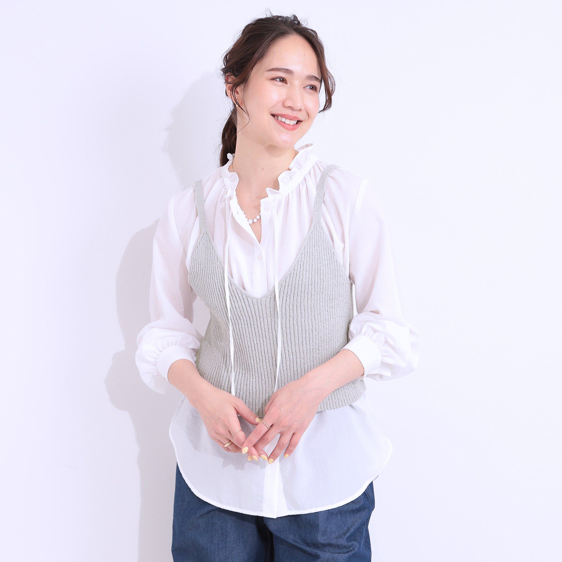 SHOO･LA･RUE「【S-LL/2点セット】ラメニットキャミ＆ロゴTシャツ」|その他|