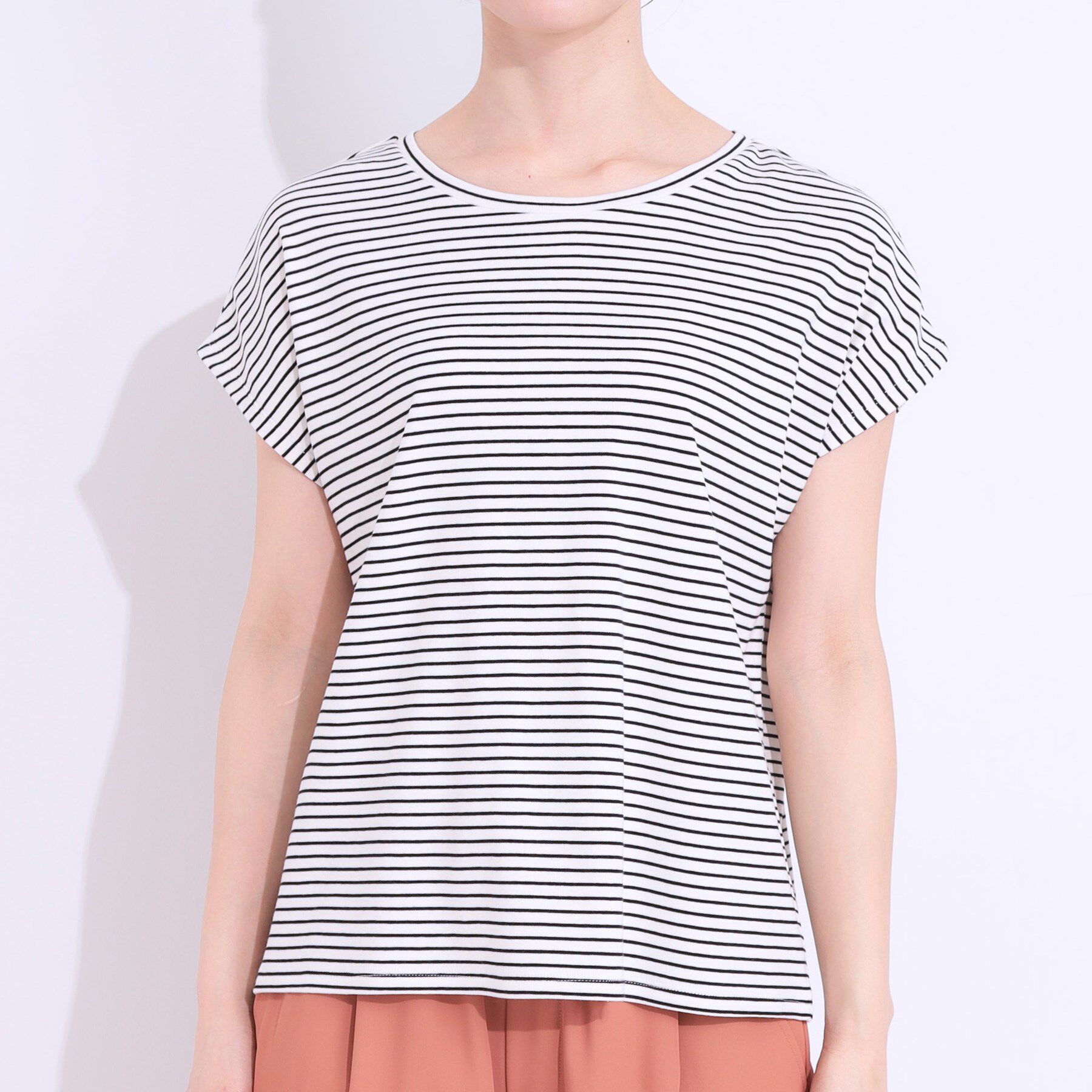 SHOO･LA･RUE「【S-LL/2点セット】程よい甘さをプラス Tシャツ＋チュールトップス」|Tシャツ・カットソー|