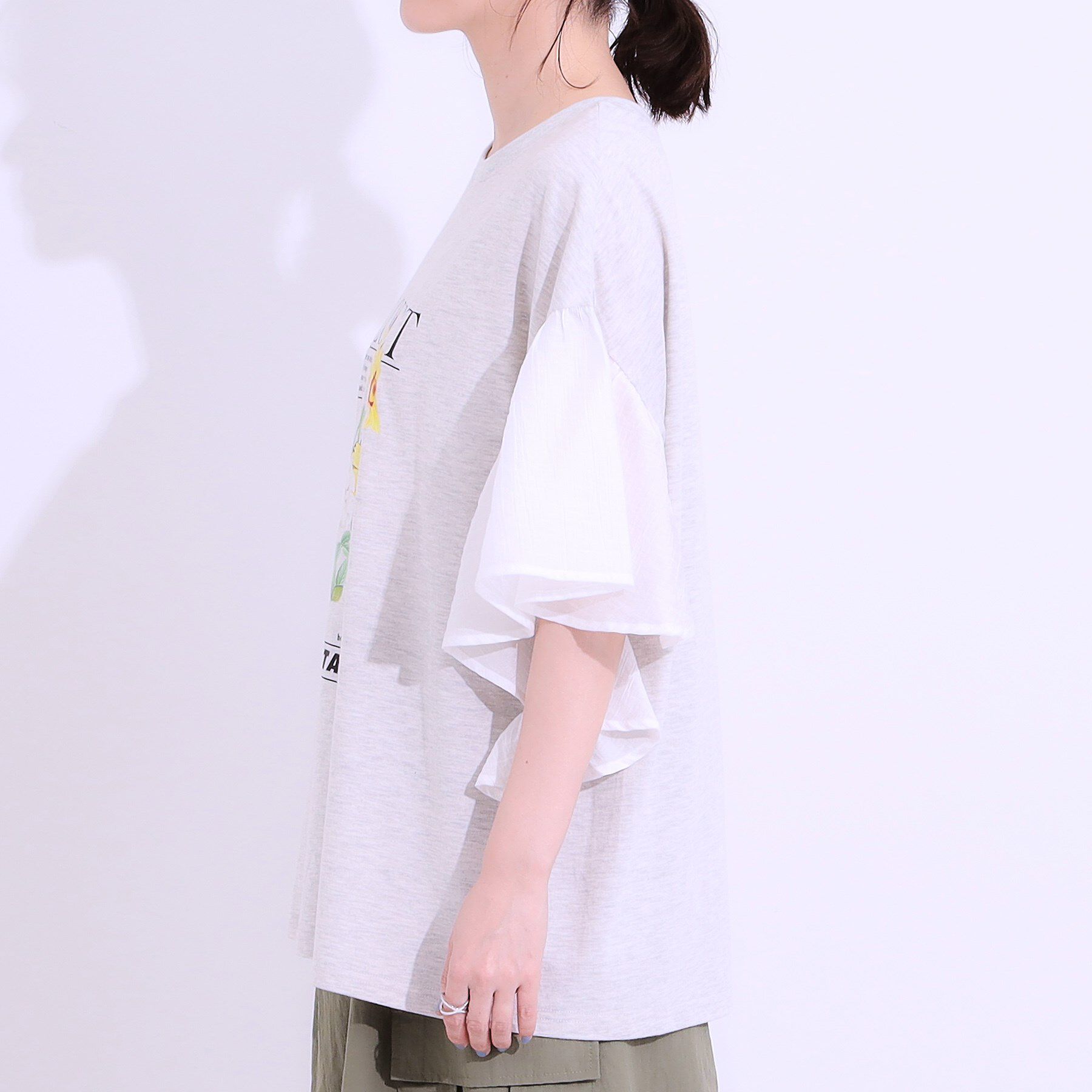 SHOO･LA･RUE「【S-LL】リメイク風 ポンチョデザインTシャツ」|Tシャツ・カットソー|