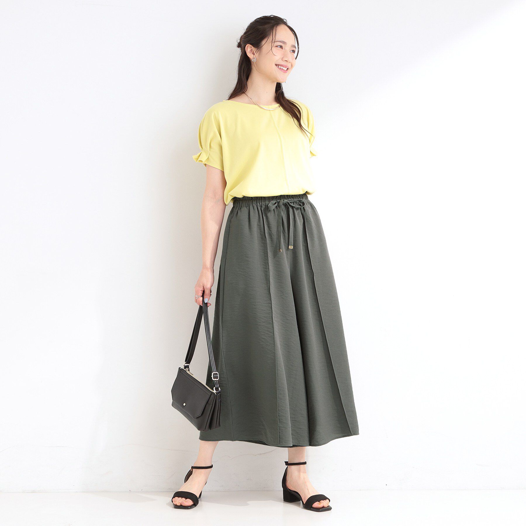 SHOO･LA･RUE「【S-LL/ひんやり】さらっとタッチできれい見え ピンタックスカーチョ」|その他|