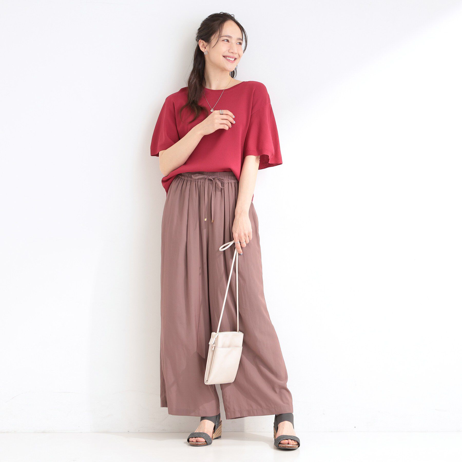 SHOO･LA･RUE「【S-LL】二の腕はカバーして魅せる フレアスリーブニット」|ニット・セーター|