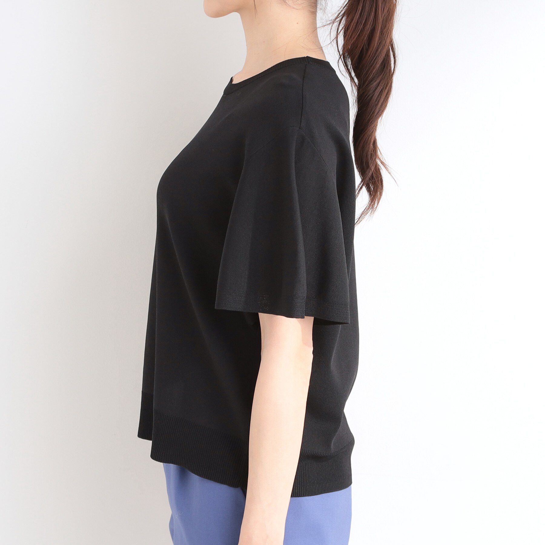 SHOO･LA･RUE「【S-LL】二の腕はカバーして魅せる フレアスリーブニット」|ニット・セーター|