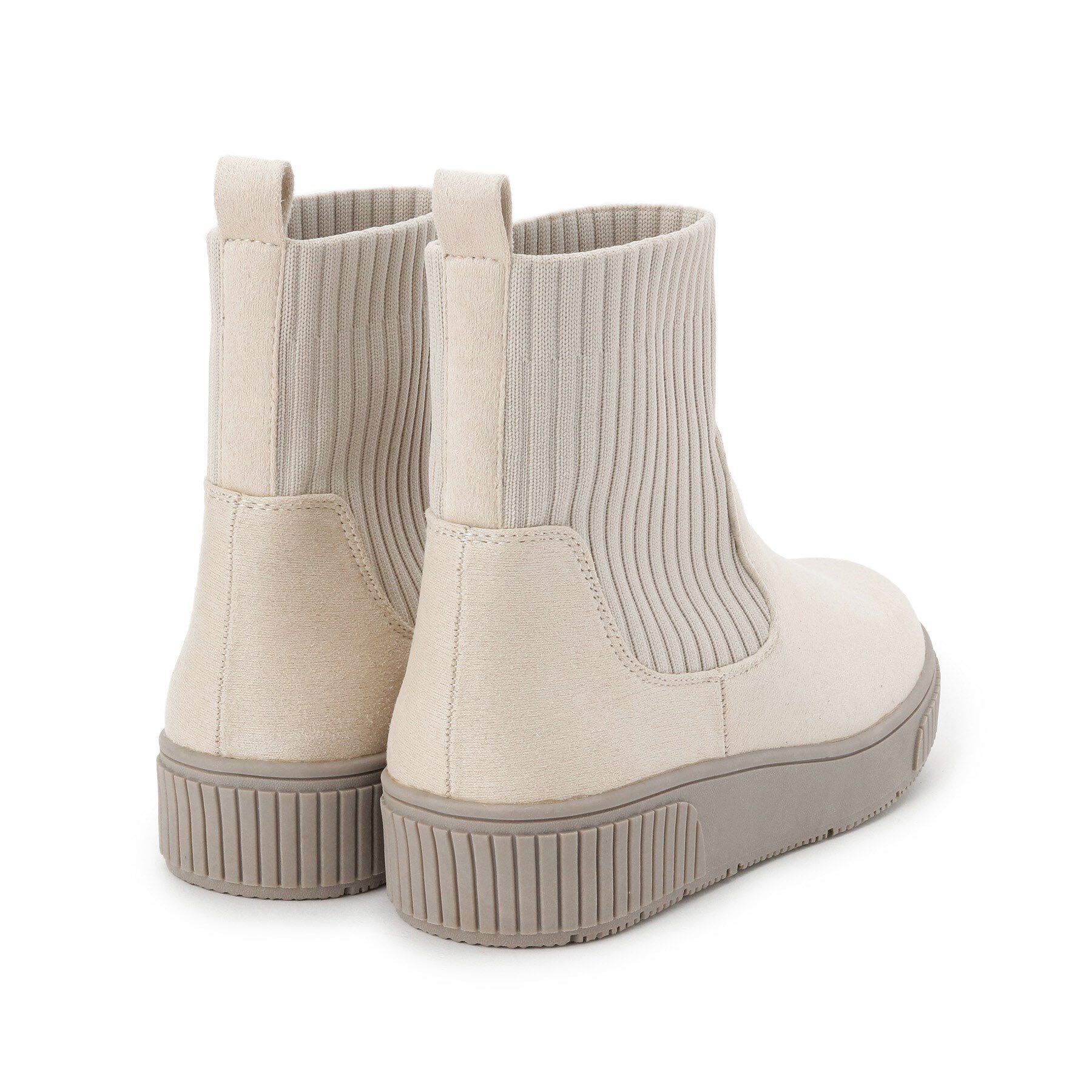 SHOO･LA･RUE「【撥水/低反発クッション】すっぽりラクラク はきぐちニットブーツ」|ショートブーツ|