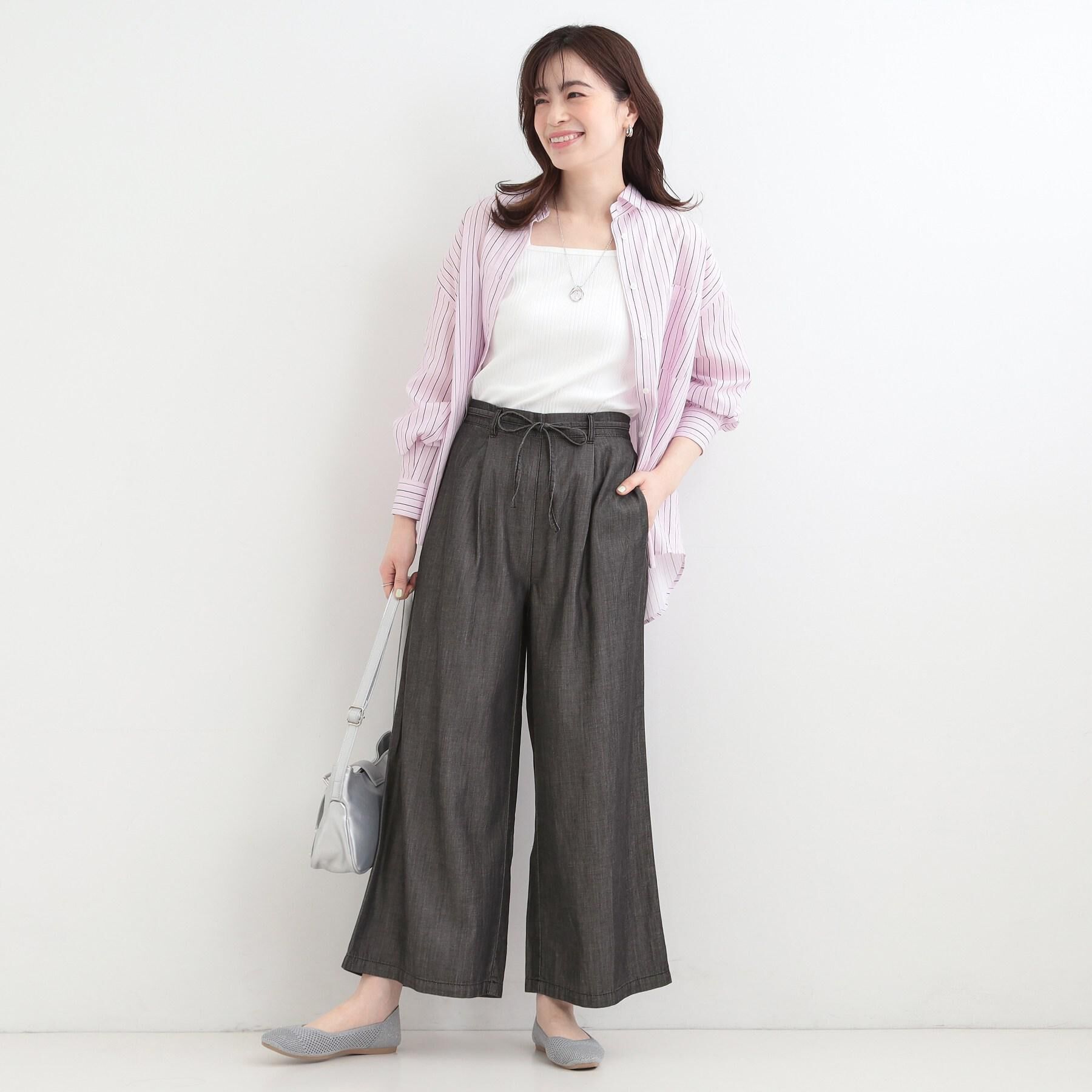 SHOO･LA･RUE「【選べる色・柄/S-LL】通年使える レギュラーカラーシャツ」|シャツ・ブラウス|