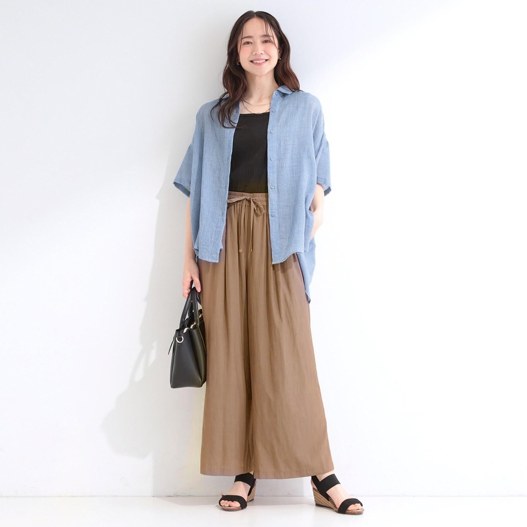 SHOO･LA･RUE「【選べる4柄/洗濯機可】さらっとしなやか　サテンワイドパンツ」|その他|