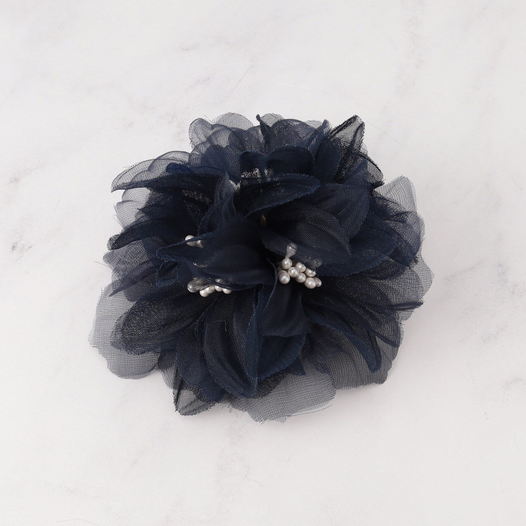 Dessin「【入卒／セレモニー】トリプルシフォンコサージュ」|ブローチ・コサージュ|ネイビー(094)