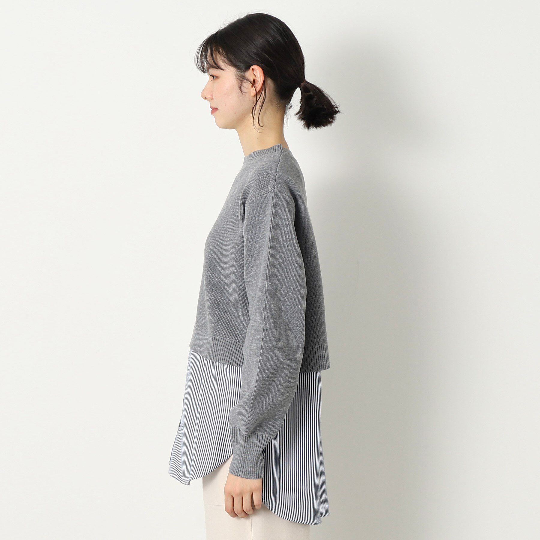 Dessin「【洗える】シャツレイヤード風ニット」|ニット・セーター|