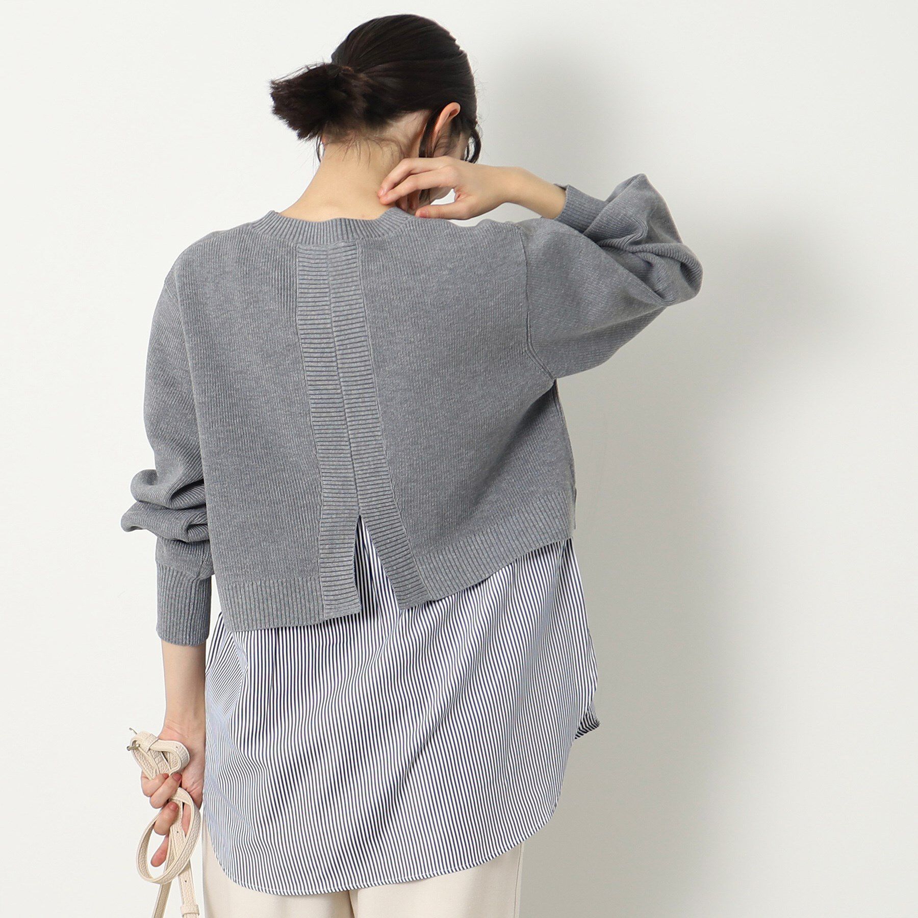 Dessin「【洗える】シャツレイヤード風ニット」|ニット・セーター|