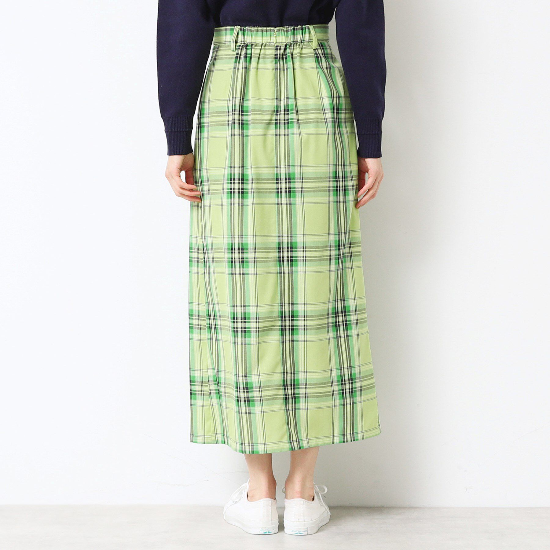 Dessin「【後ろゴム・洗える・4サイズ展開】映えチェック柄タック入りスカート（XS～L）」|スカート|