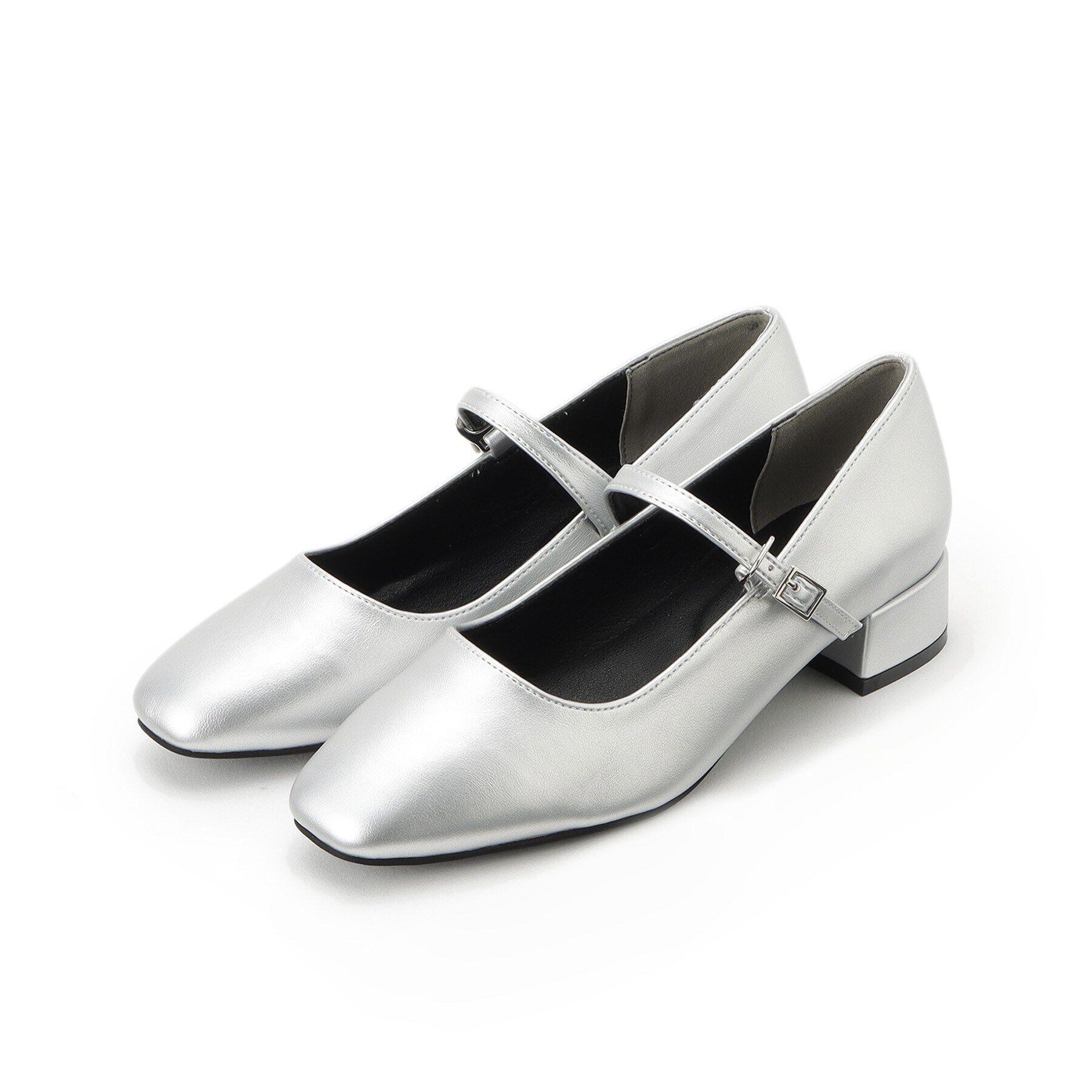 Dessin「スクエアトゥメリージェーンパンプス」|パンプス|シルバー(006)