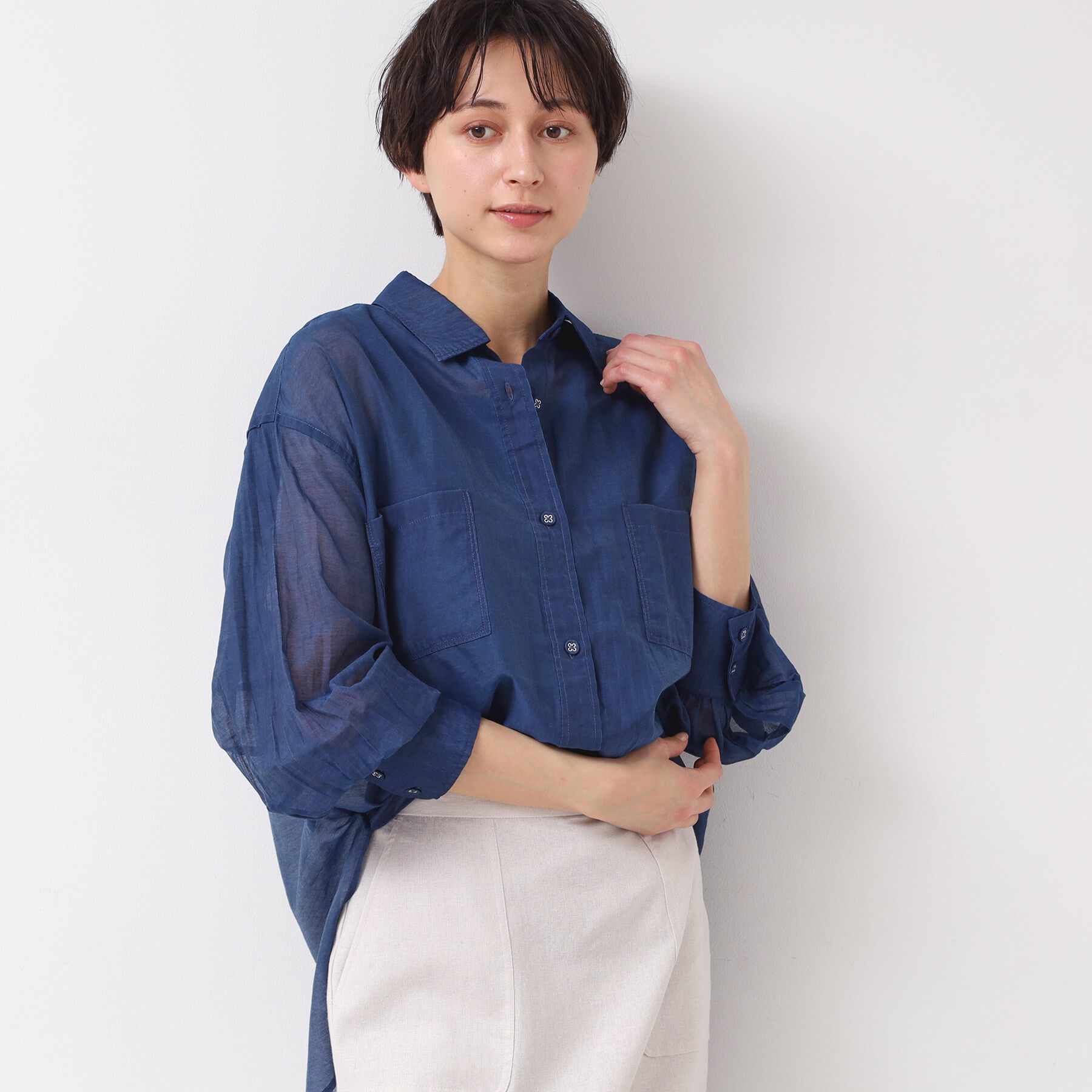 Dessin「【洗える】シアーデニムシャツ」|シャツ・ブラウス|