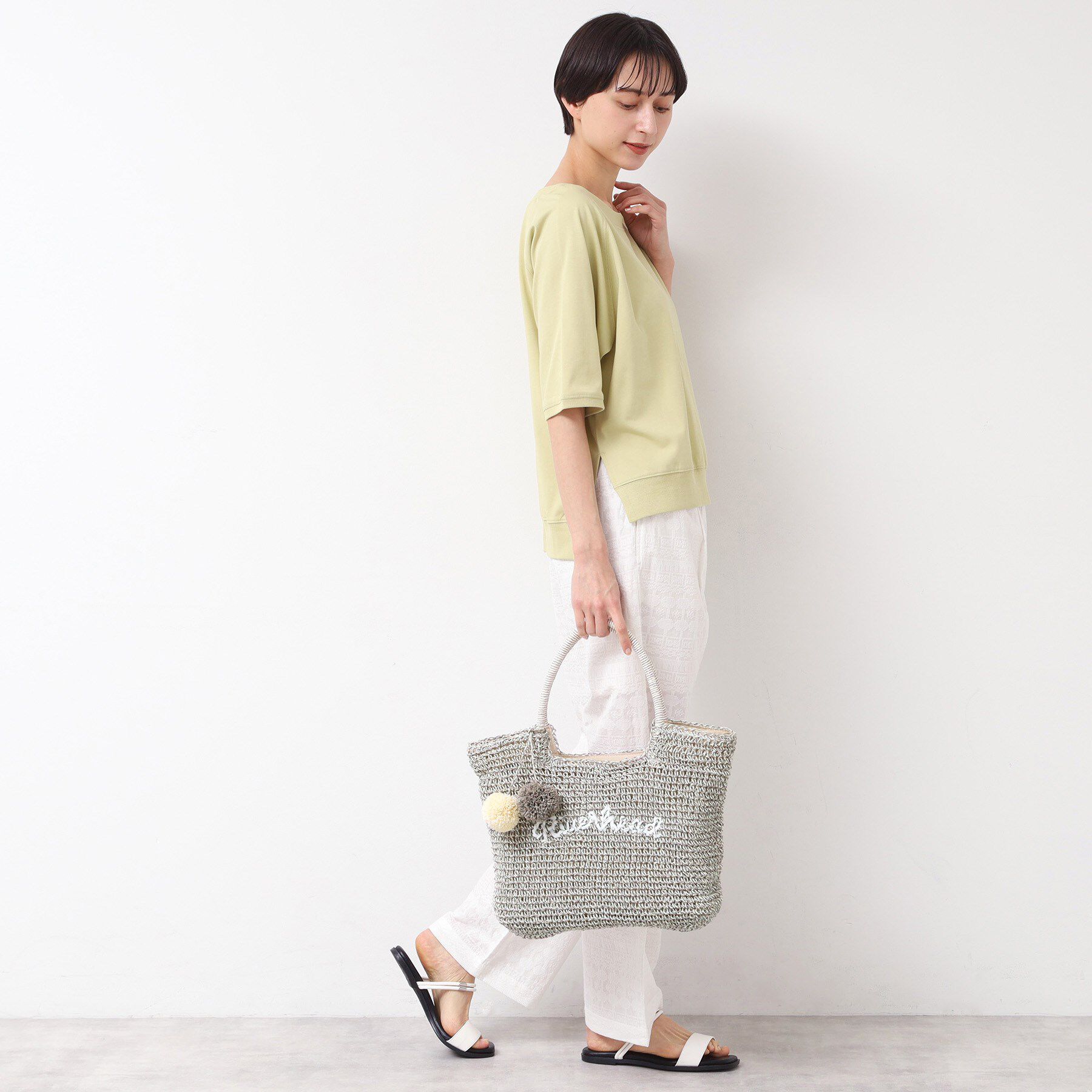 Dessin「【軽量・A4収納可】ポンポンチャームペーパーロゴトートバッグ」|トートバッグ|