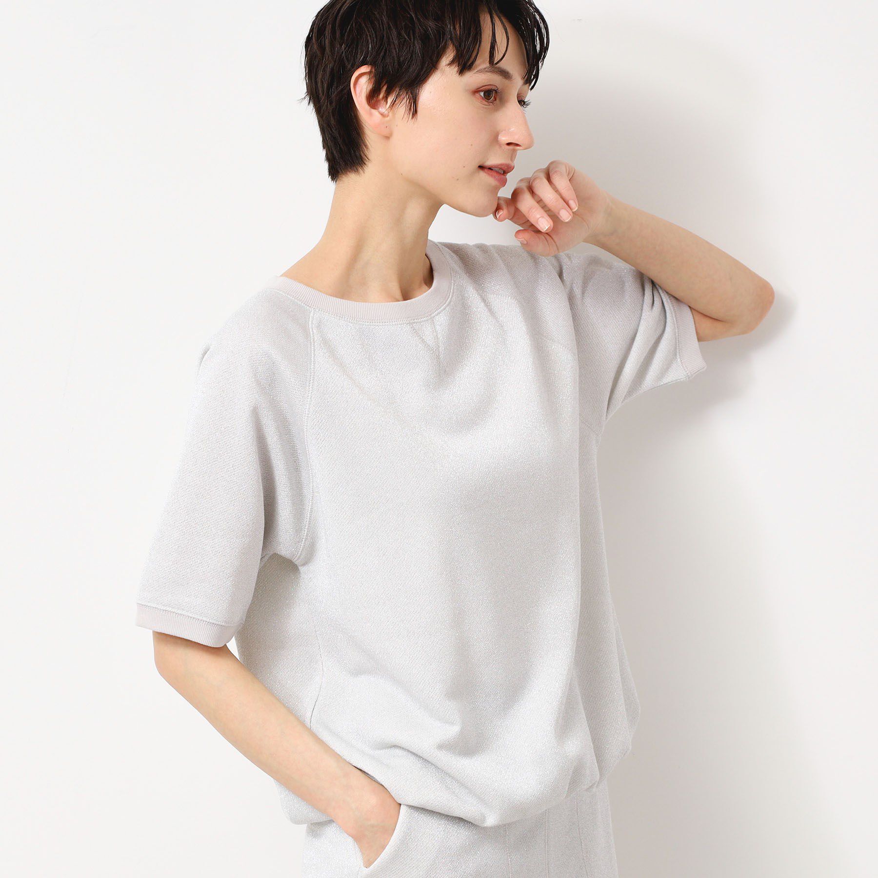 Dessin「【セットアップ可能・洗える】ラメ入り裏毛ジャージプルオーバー」|パーカー|