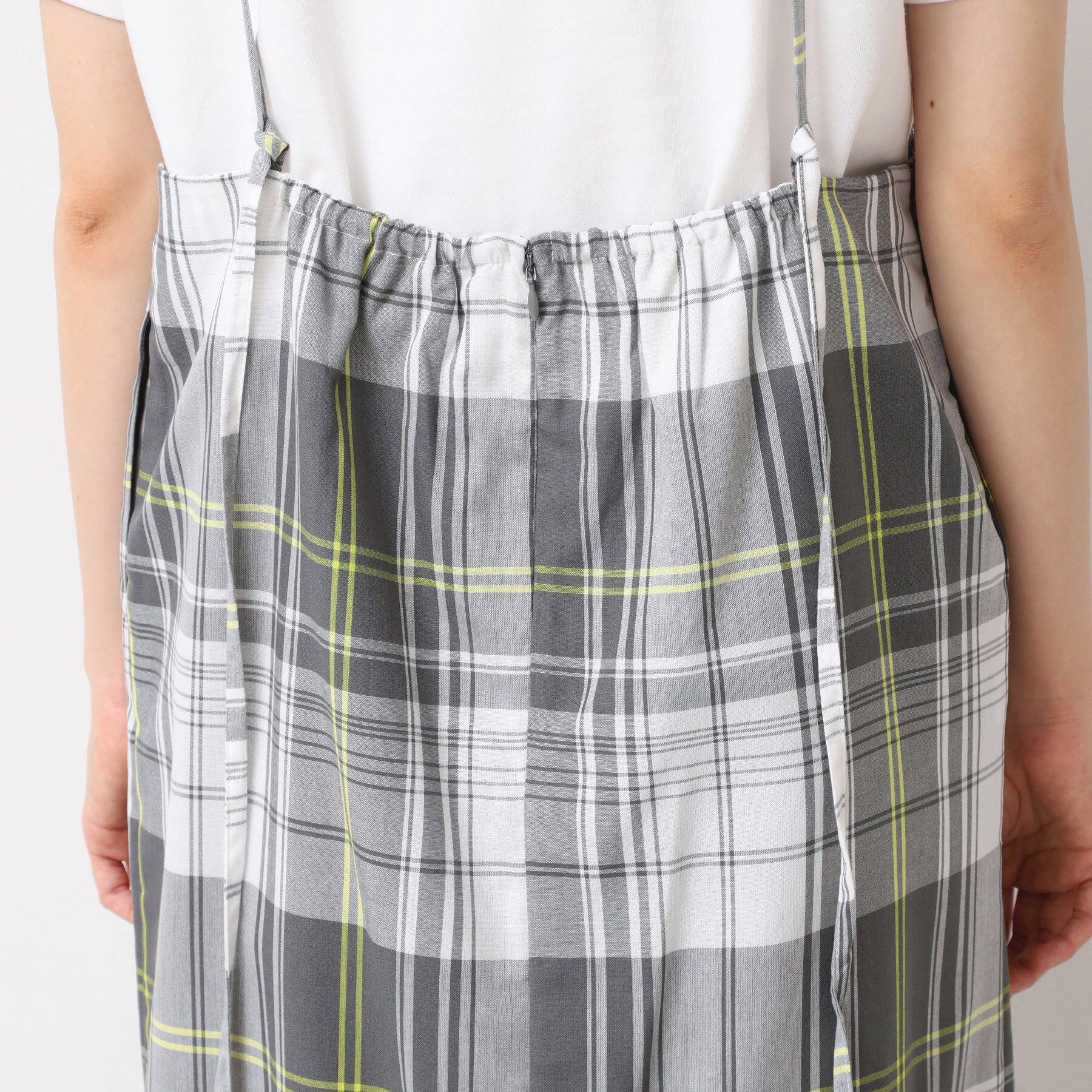 Dessin「【洗える】肩紐付きチェックスカート」|スカート|