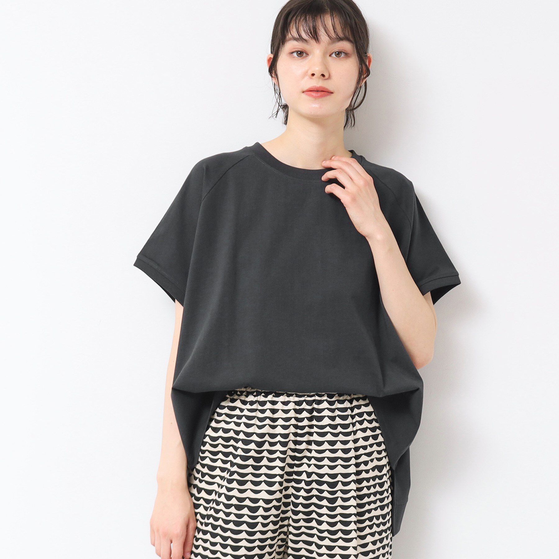 Dessin「【洗える】ワイドラグランスリーブカットソー（XS～L）」|Tシャツ・カットソー|チャコールグレー(0