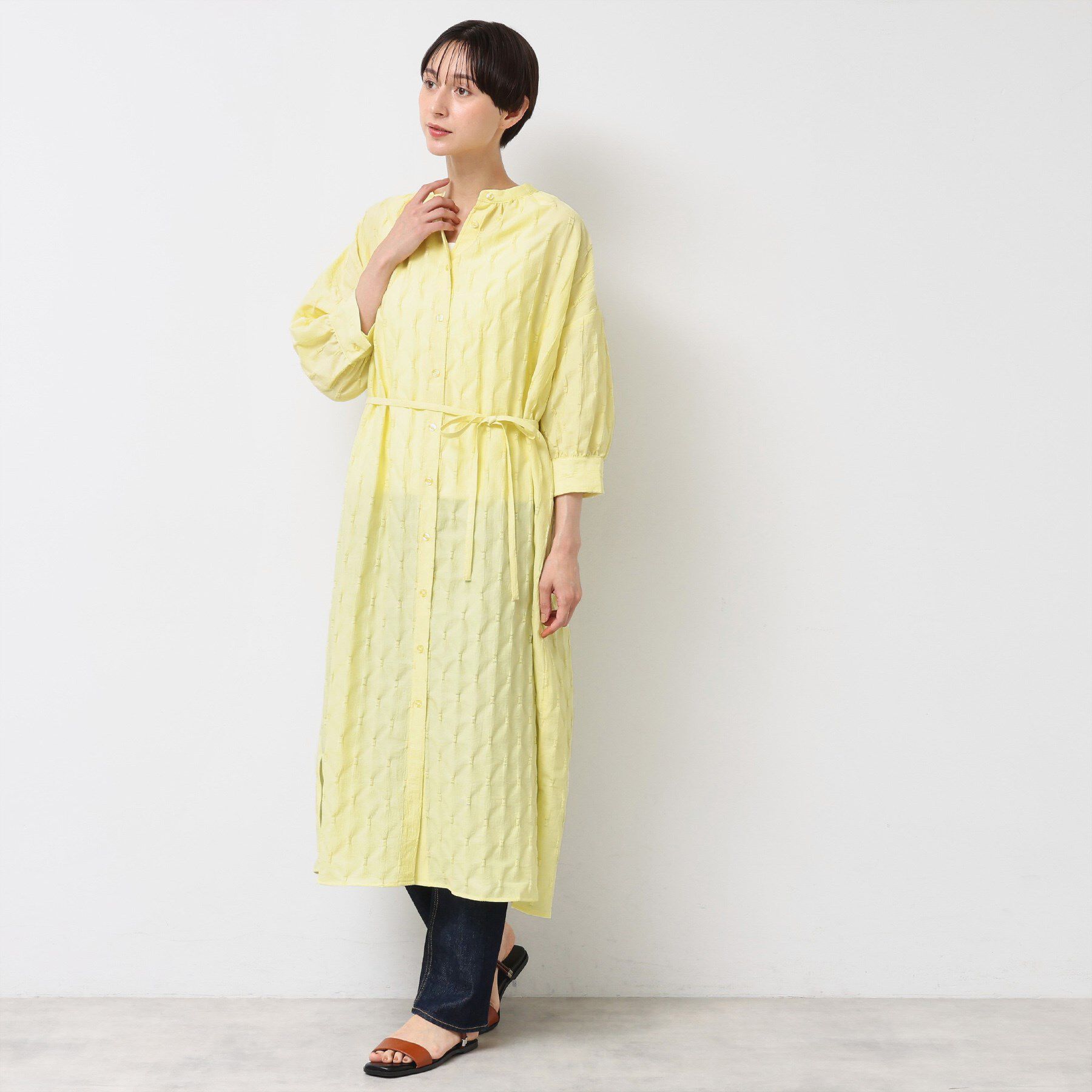 Dessin「【洗える／五分袖】ジャカードワンピース」|ワンピース|