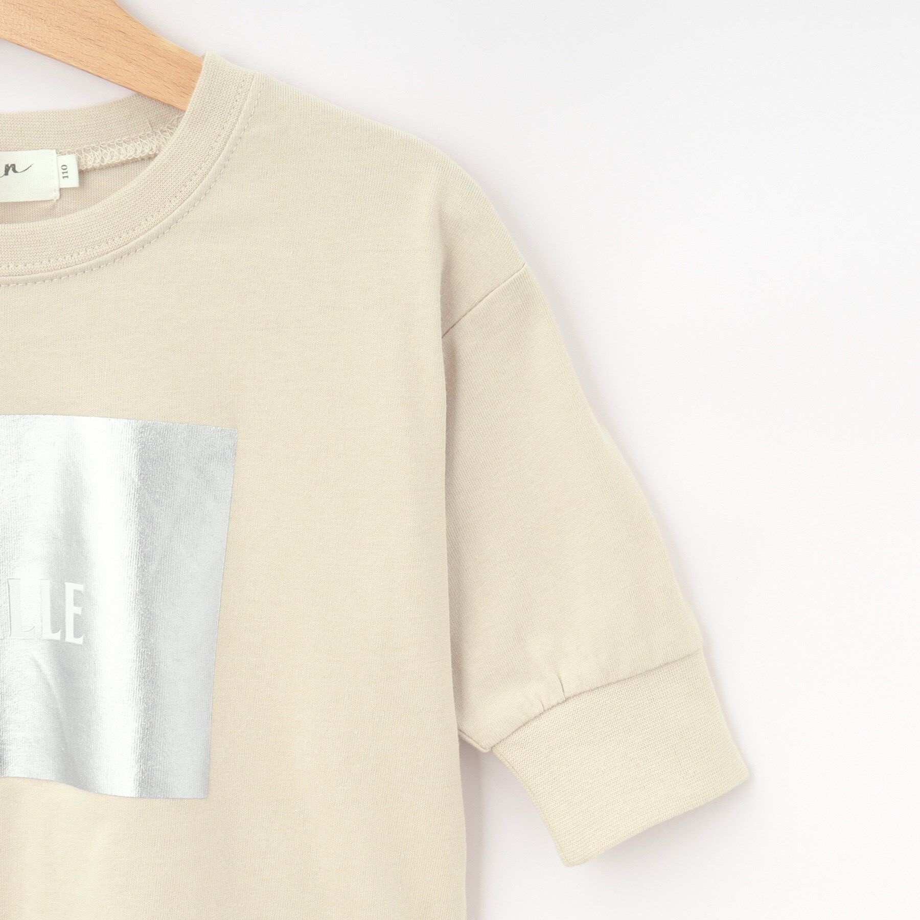 Dessin「【リンクコーデ/洗える】箔プリント7分袖Tシャツ」|Tシャツ・カットソー|