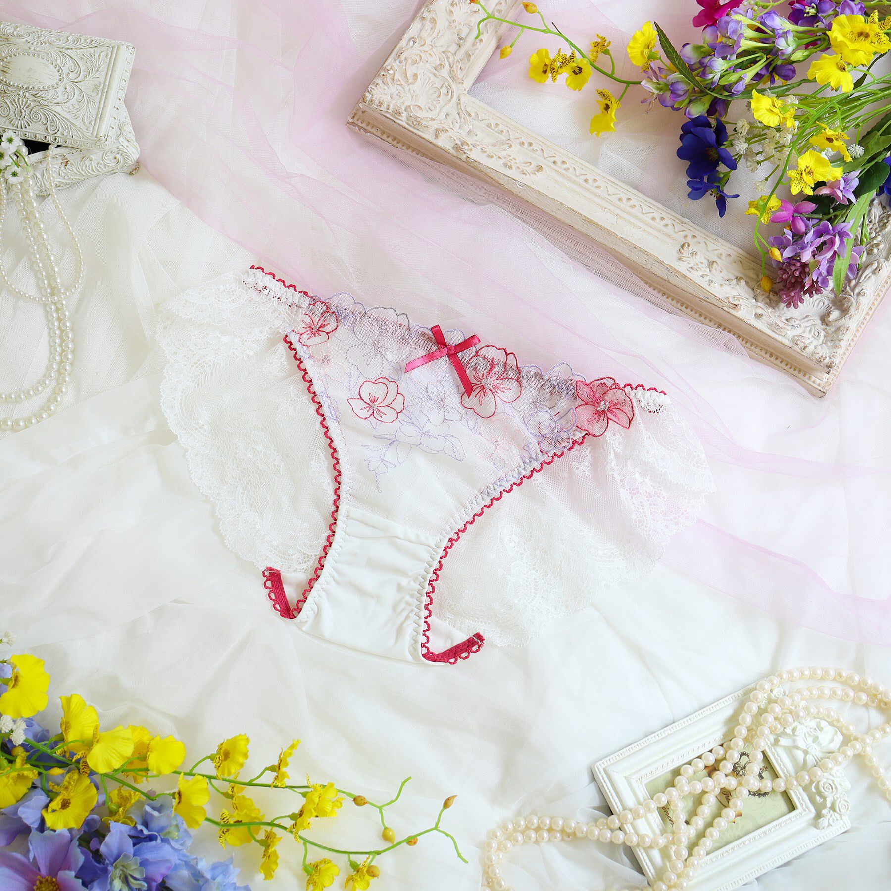 Risa Magli「フィオラ レースショーツ」|インナー|ローズ(062)