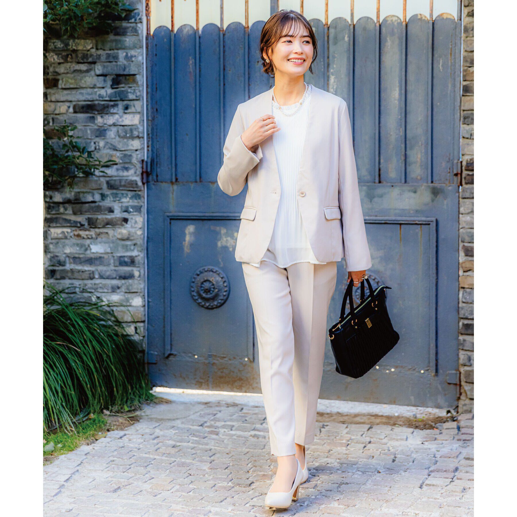 ITS&rsquo;DEMO「【通勤／手洗い可／吸水速乾】ツイルノーカラージャケット」|ノーカラージャケット|