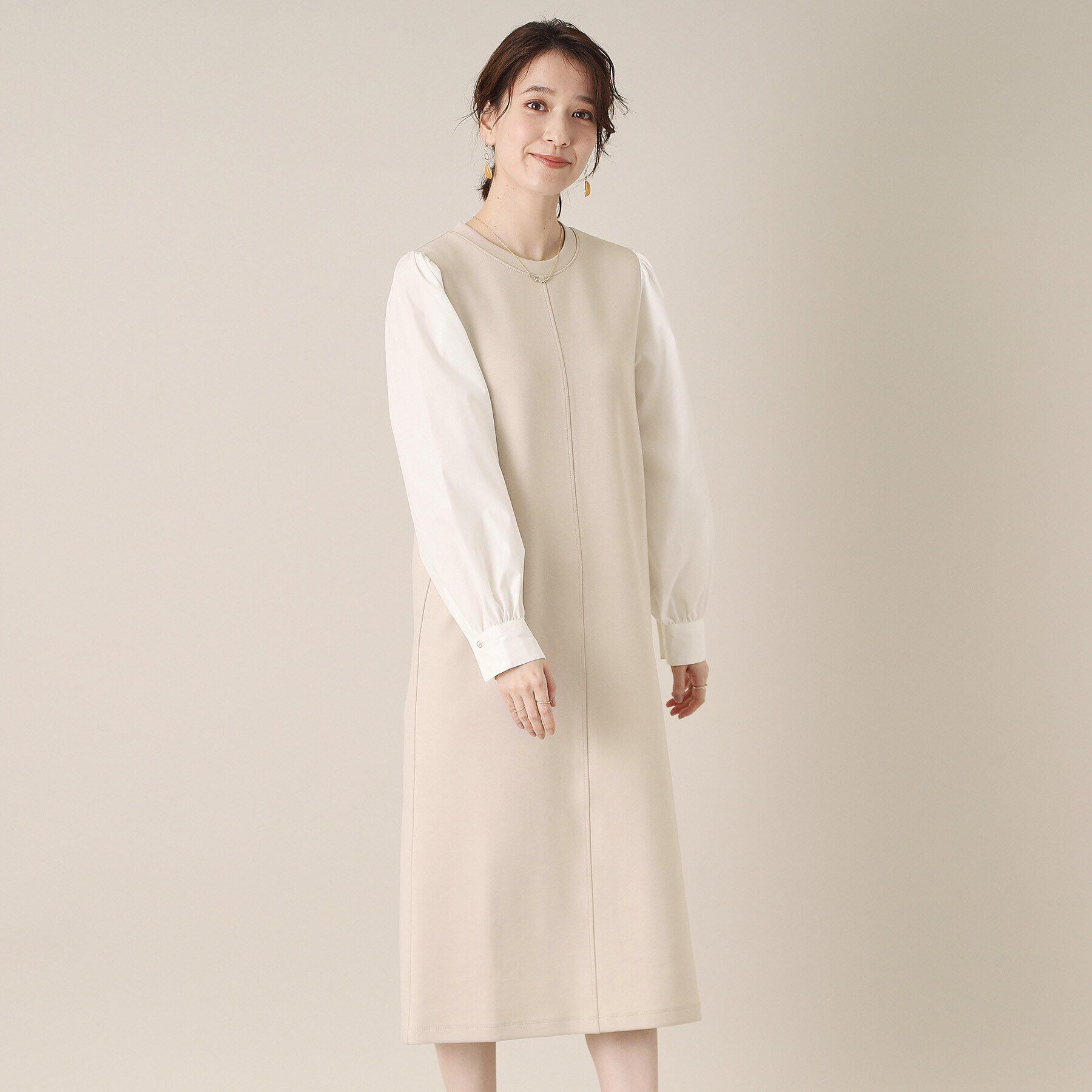 ITS&rsquo;DEMO「【手洗い可】ダンボールジャージーワンピース」|ワンピース|