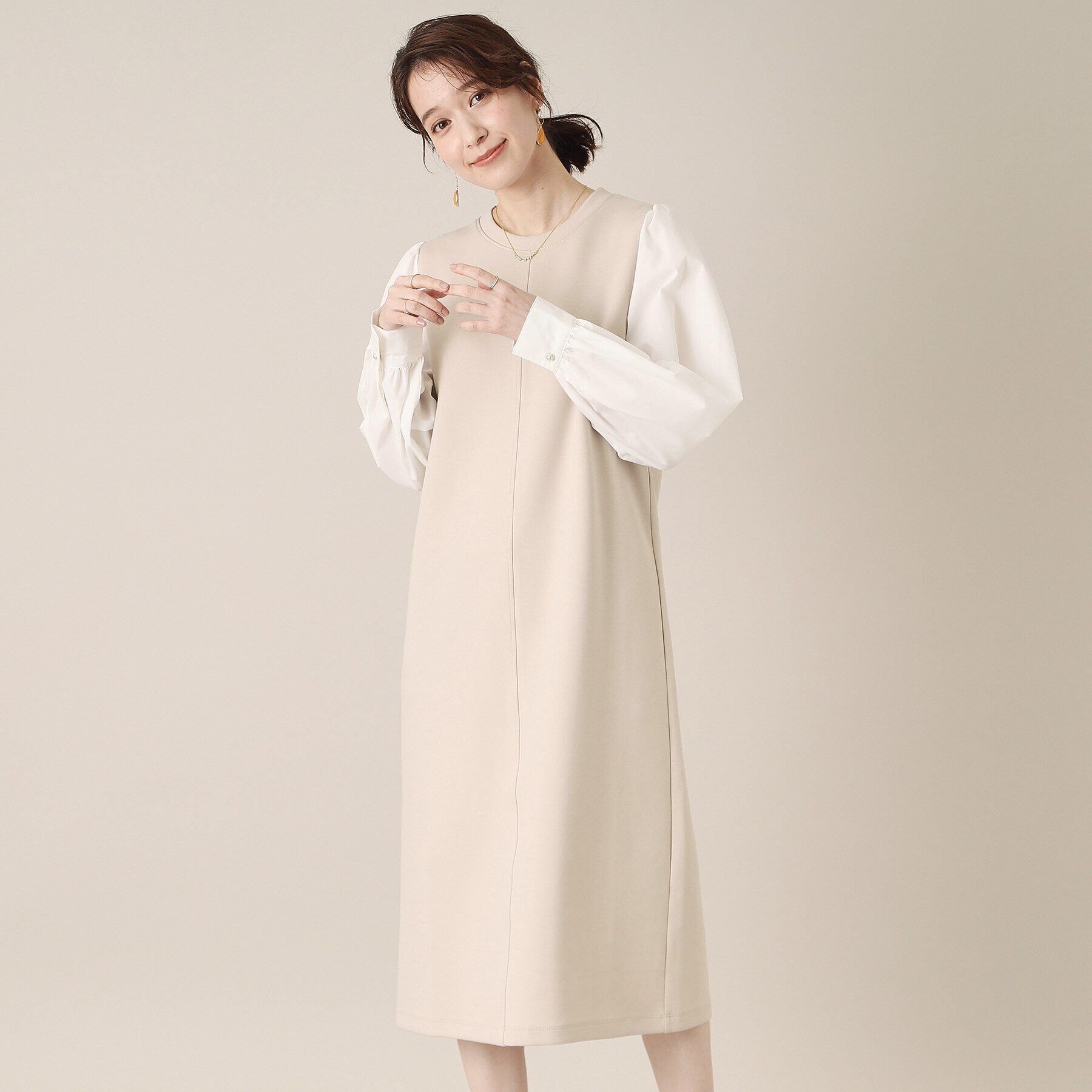 ITS&rsquo;DEMO「【手洗い可】ダンボールジャージーワンピース」|ワンピース|