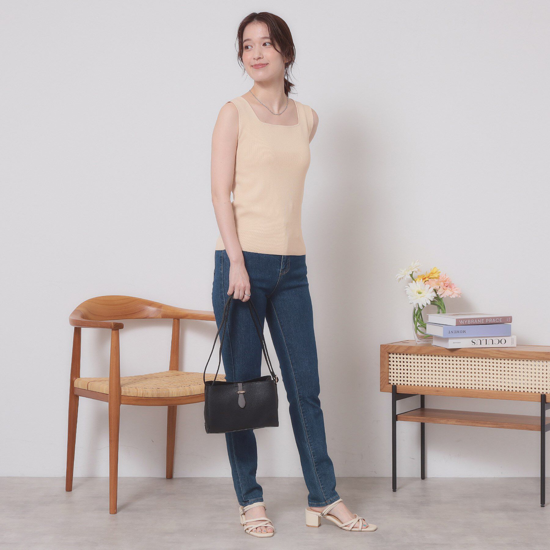 ITS&rsquo;DEMO「【手洗い可】ニットスクエアタンク」|キャミソール|