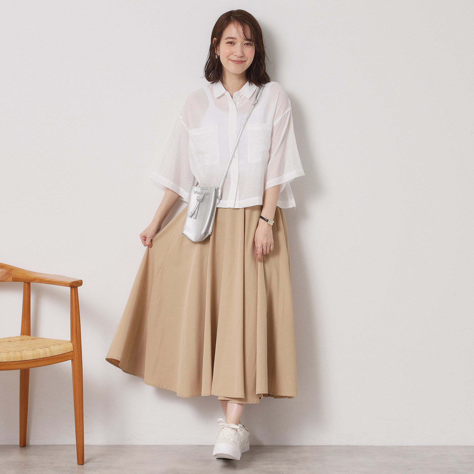 ITS&rsquo;DEMO「【手洗い可】シアーショート丈シャツ」|シャツ・ブラウス|