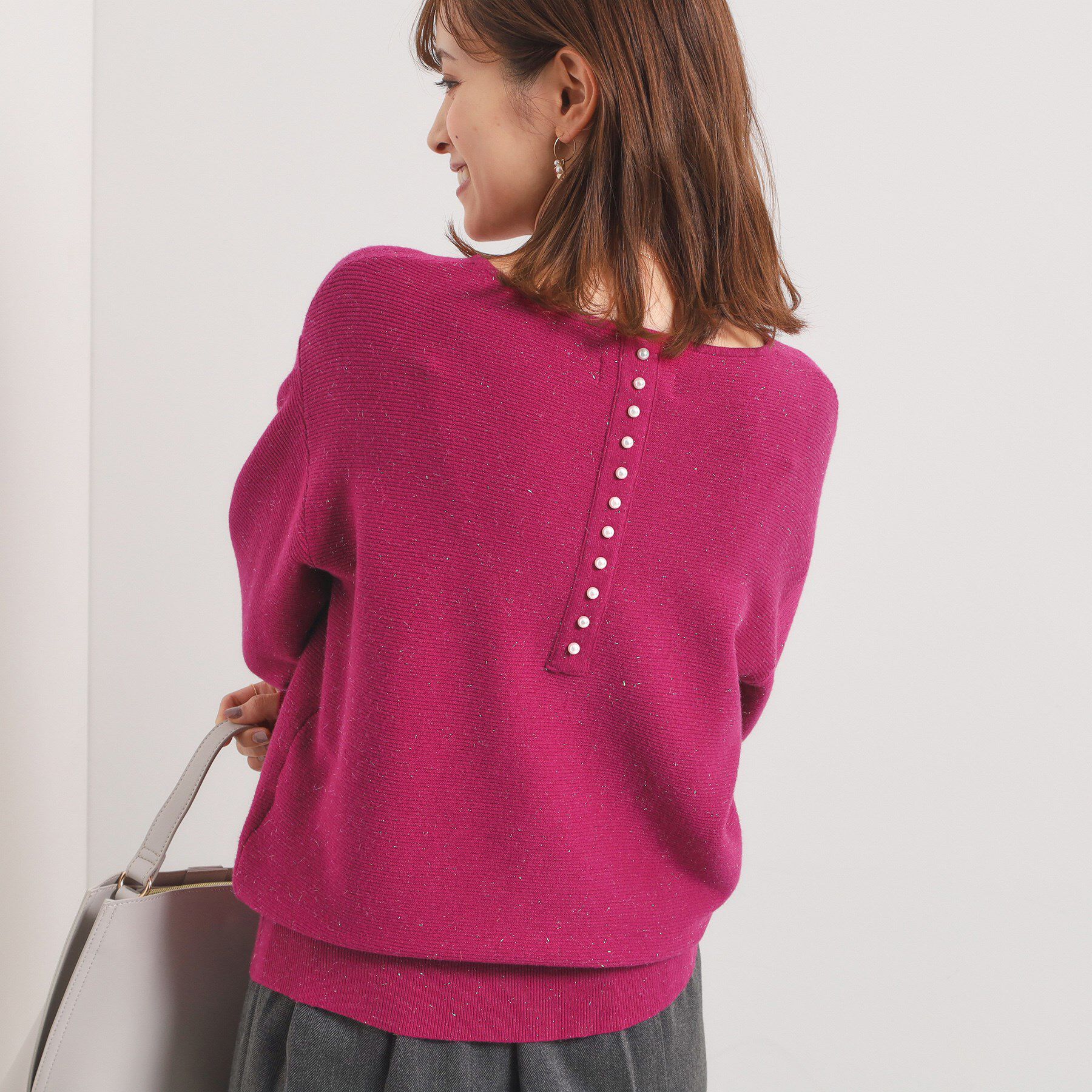 ITS&rsquo;DEMO「【手洗い可】バックパール調ラメニット」|ニット・セーター|